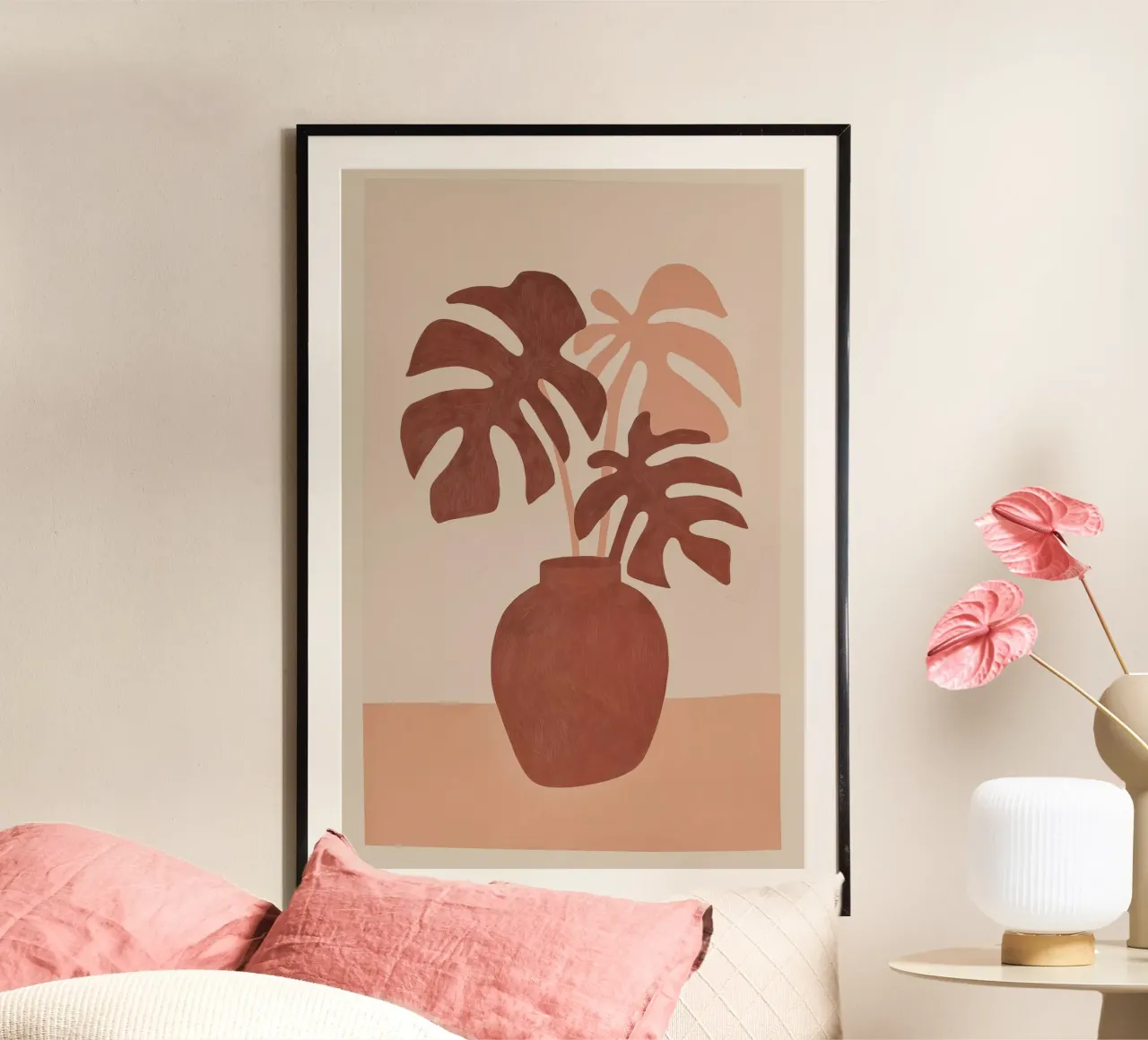 Brown window leaf (Monstera) | Boho Design hahnemühle by Autofocus