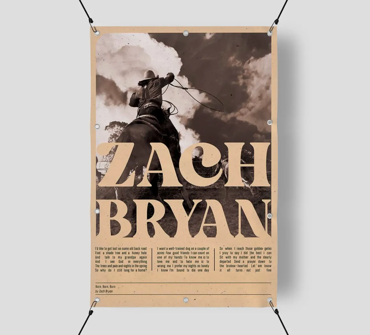Zach Bryan telo in pvc da esoygeboys