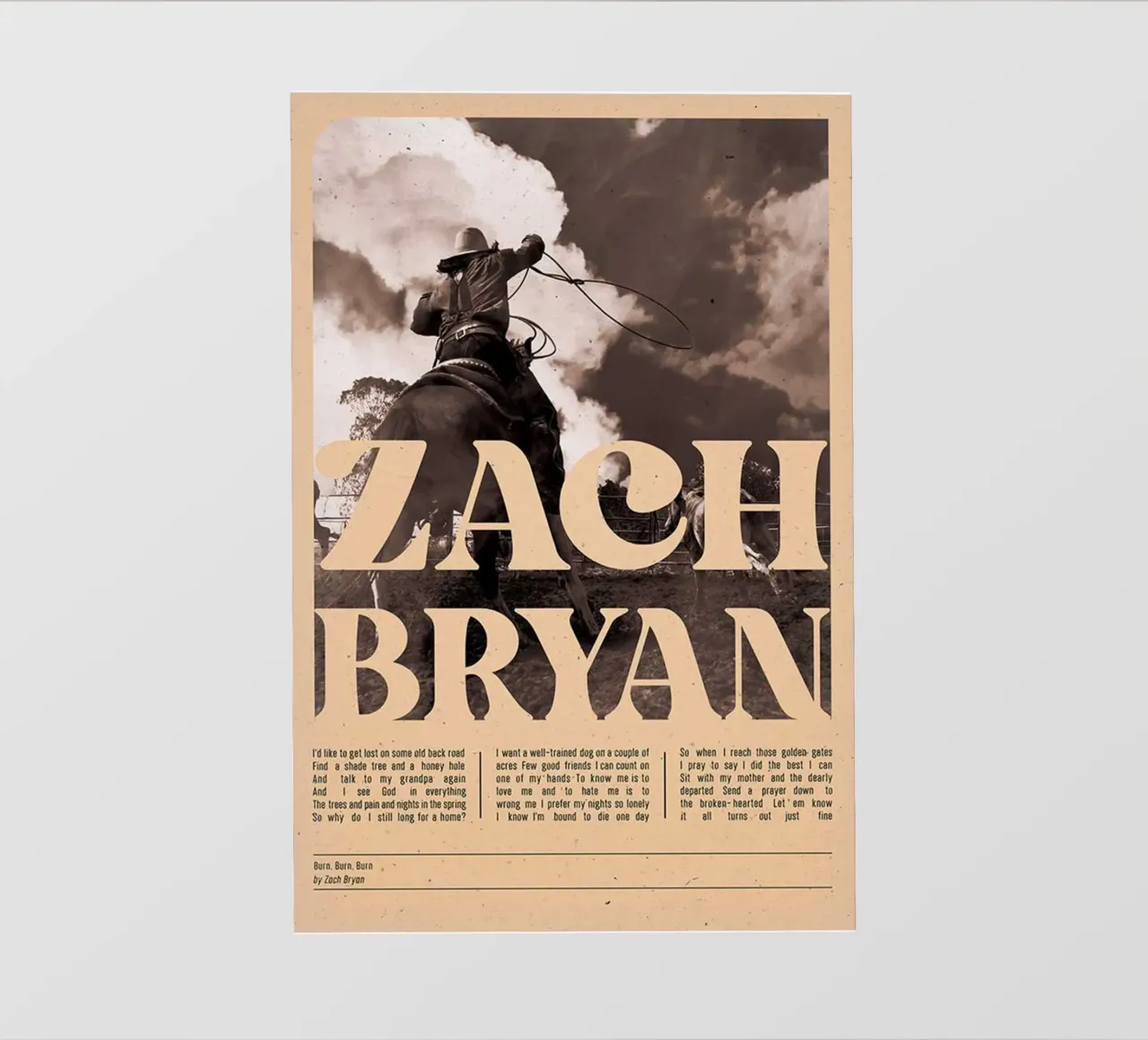 Zach Bryan telo in pvc da esoygeboys