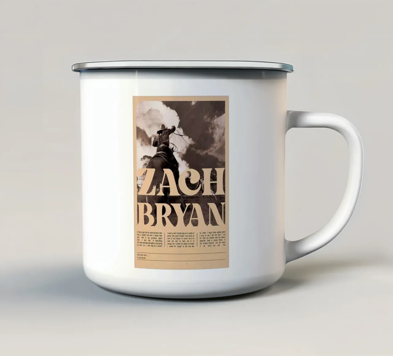 Zach Bryan tazza in smalto da esoygeboys