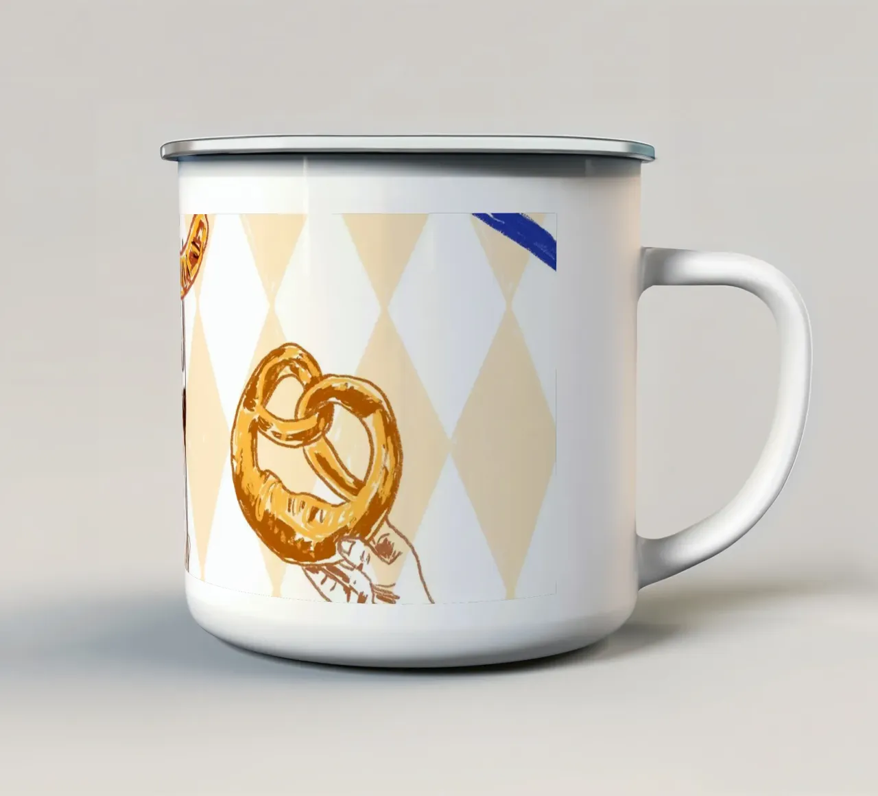 Oktoberfest Cheers Illustrazione d'epoca tazza in smalto da EDMPROJECT