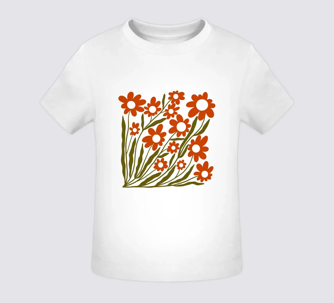 Groovy Retro 60s Orange Flowers maglietta neonato da TijanaArtStudio88