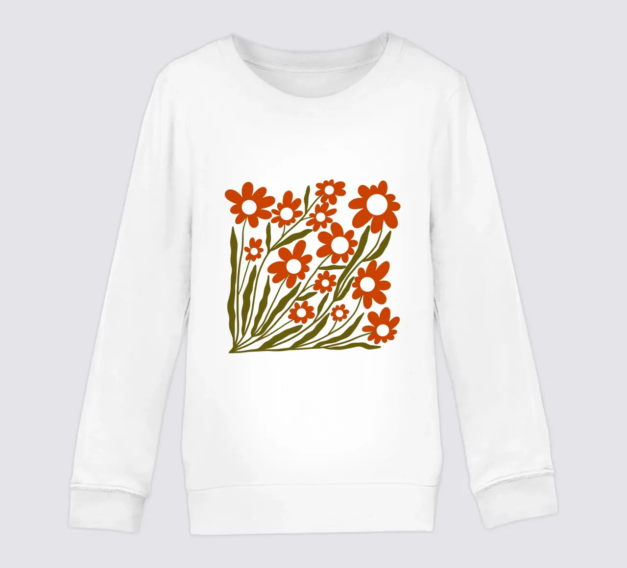 Groovy Retro 60s Orange Flowers felpa bambino da TijanaArtStudio88