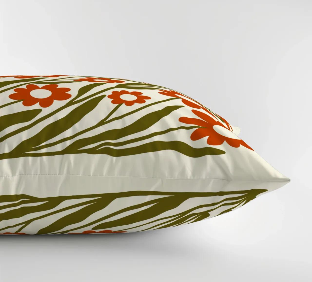 Groovy Retro 60s Orange Flowers cuscino da TijanaArtStudio88