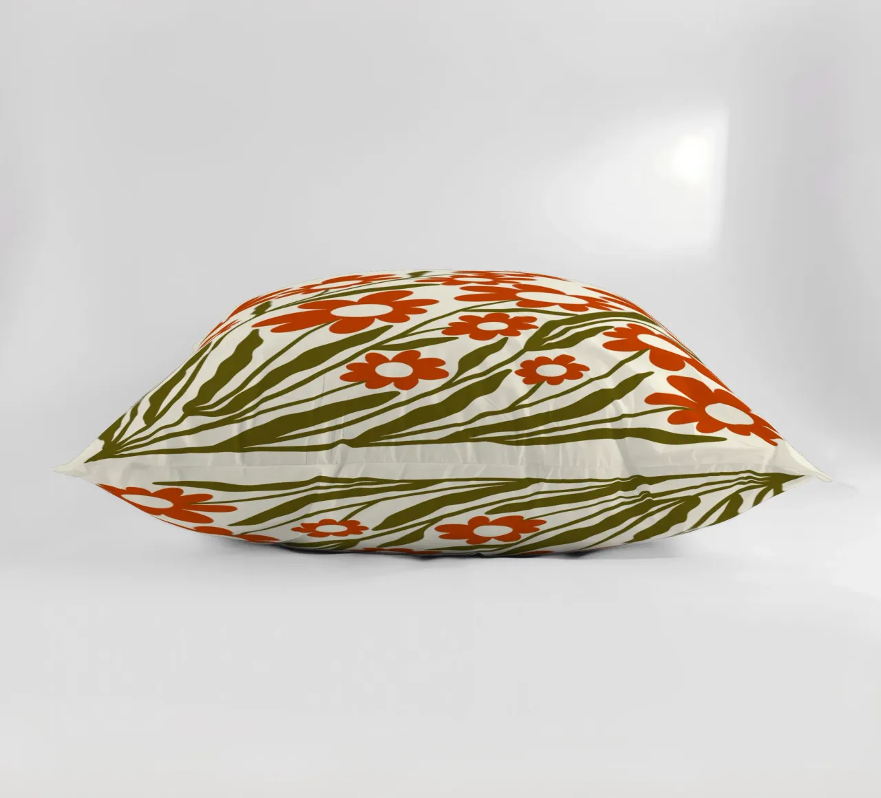 Groovy Retro 60s Orange Flowers cuscino da TijanaArtStudio88