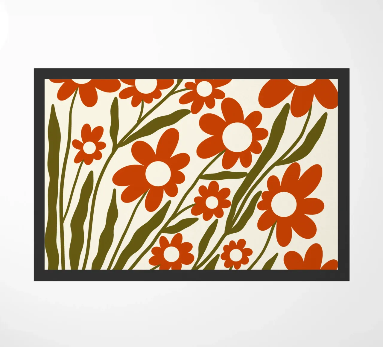 Groovy Retro 60s Orange Flowers zerbino da TijanaArtStudio88