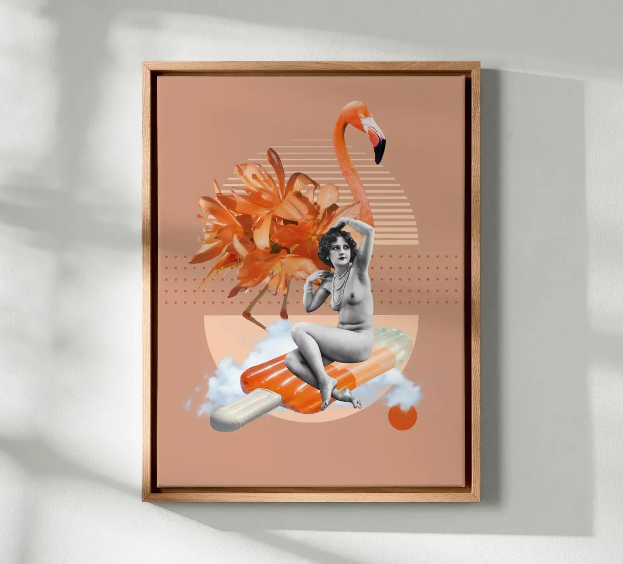 Collageri - Last Summer canvas with Floater frame by The Artcircle