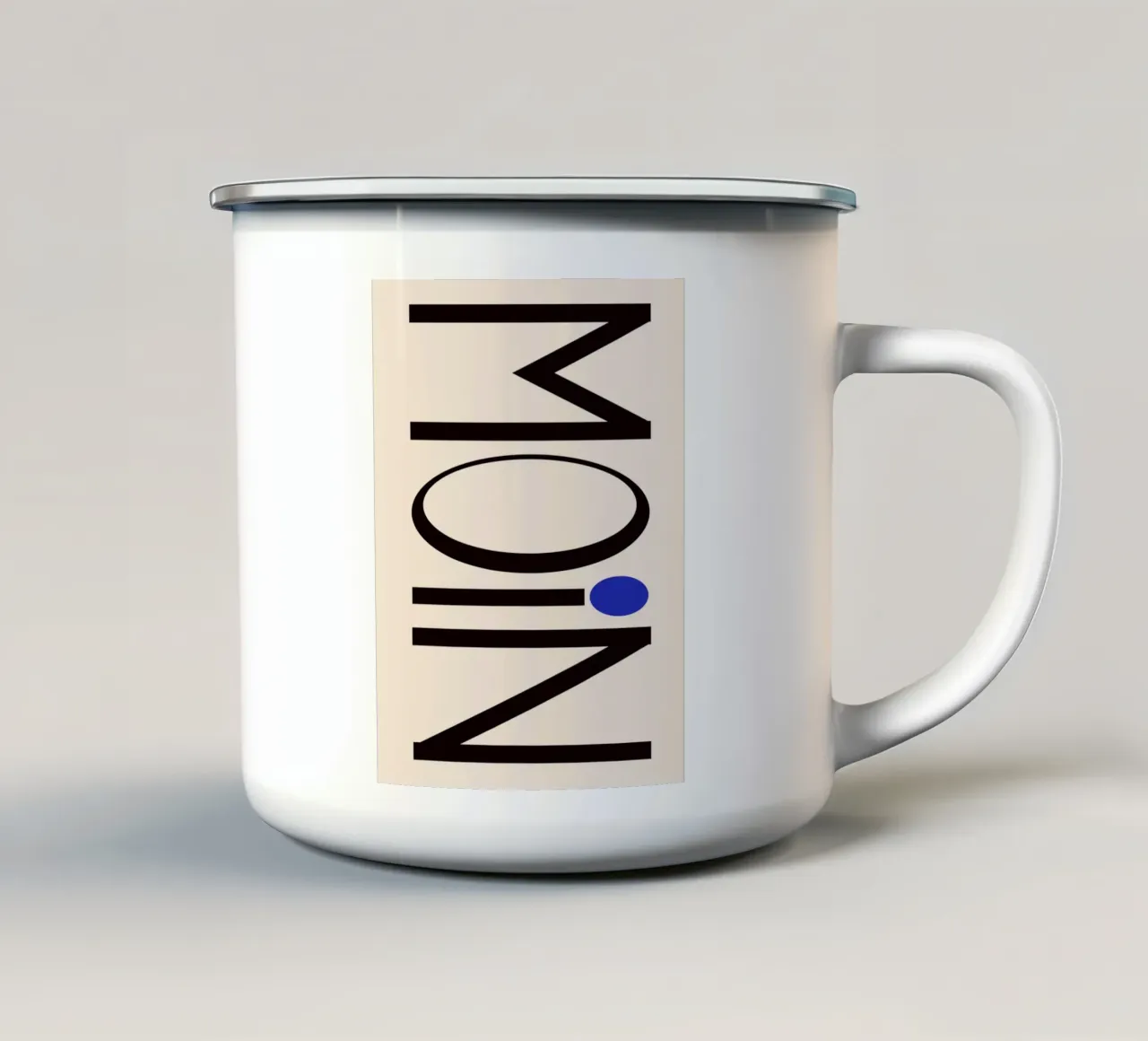 Moin typography mug en émail de TijanaArtStudio88