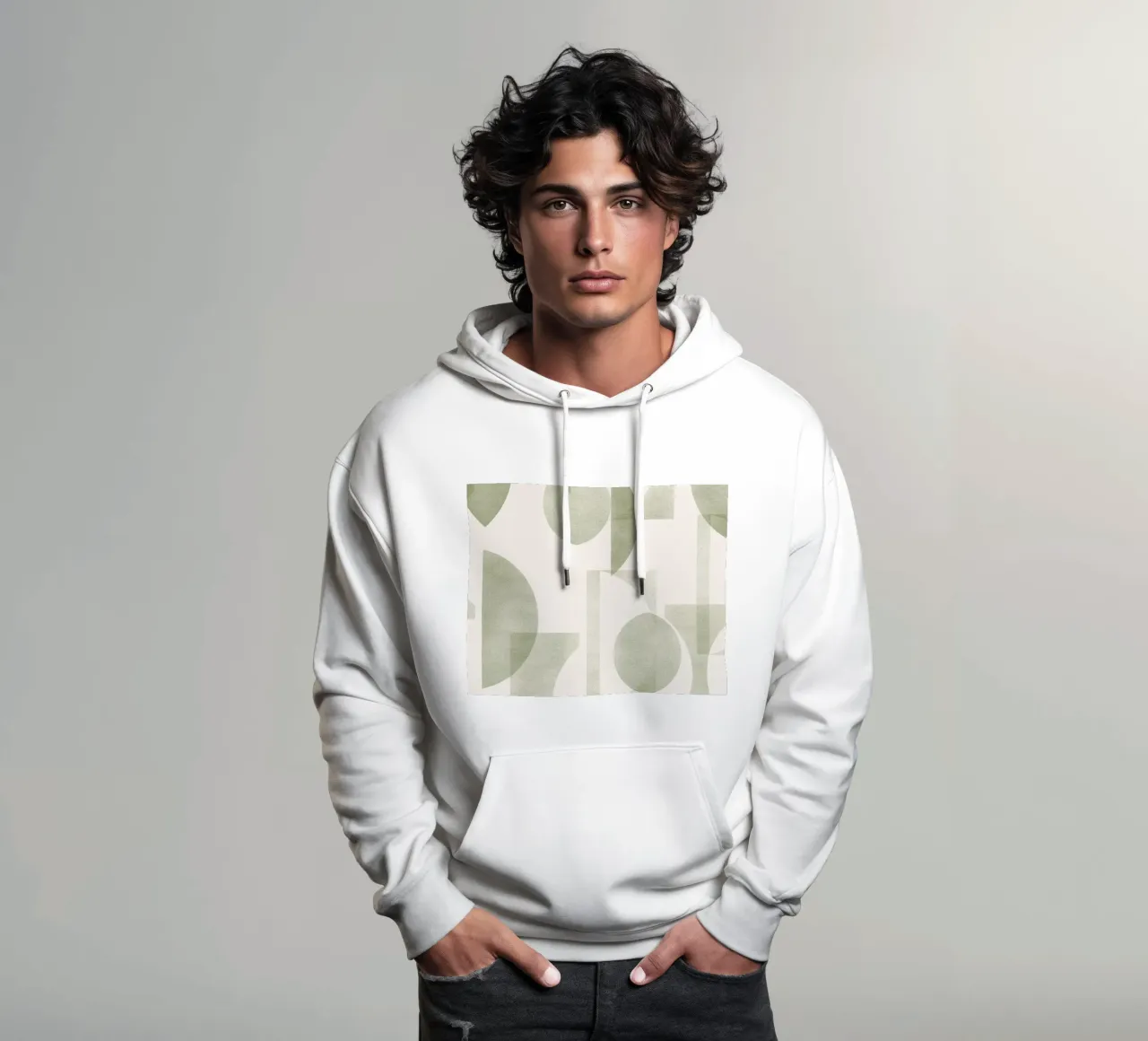 Armonica Olive felpa con cappuccio da designdn