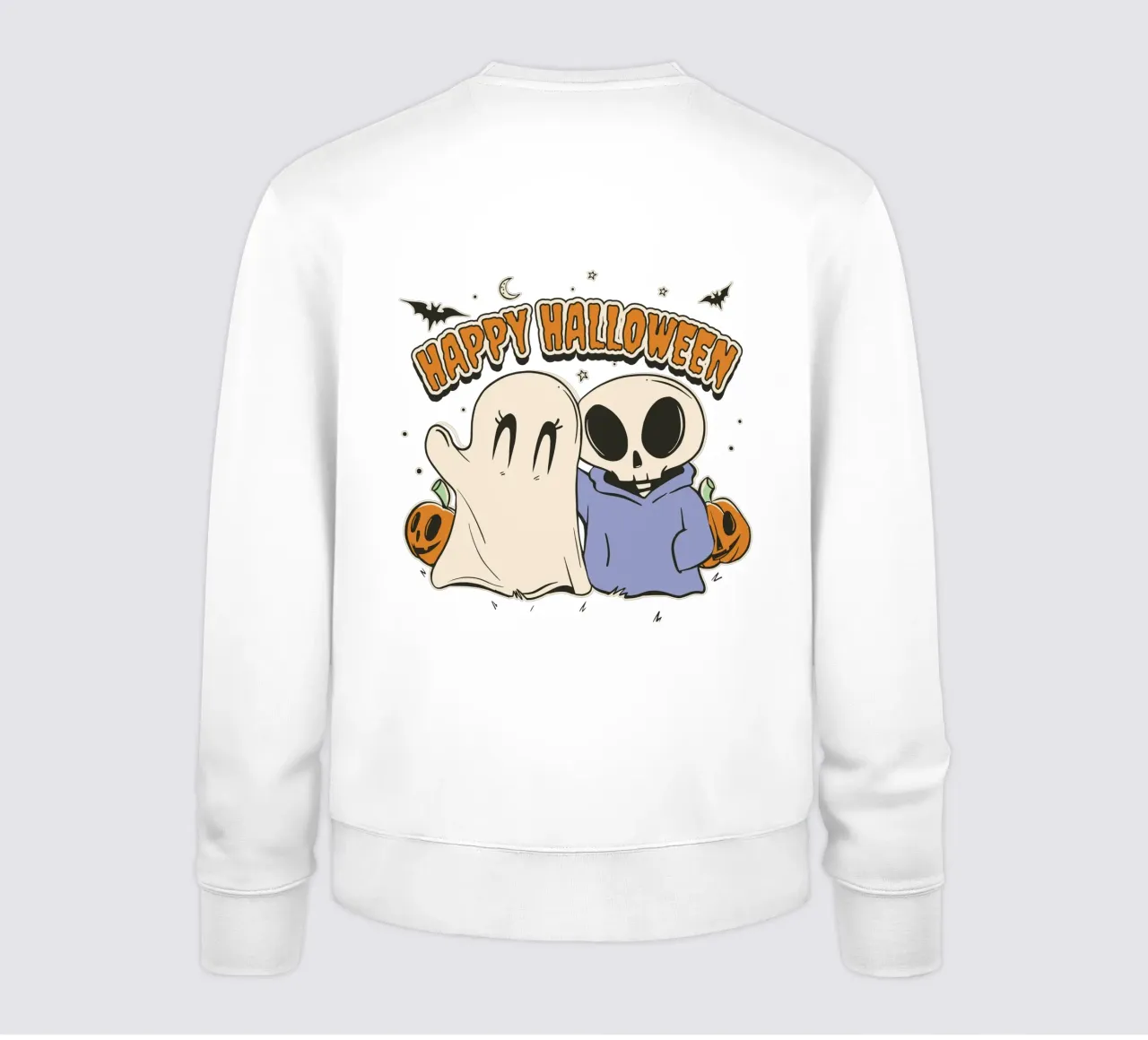 Fantasma e scheletro di Halloween felpa da TeeLab