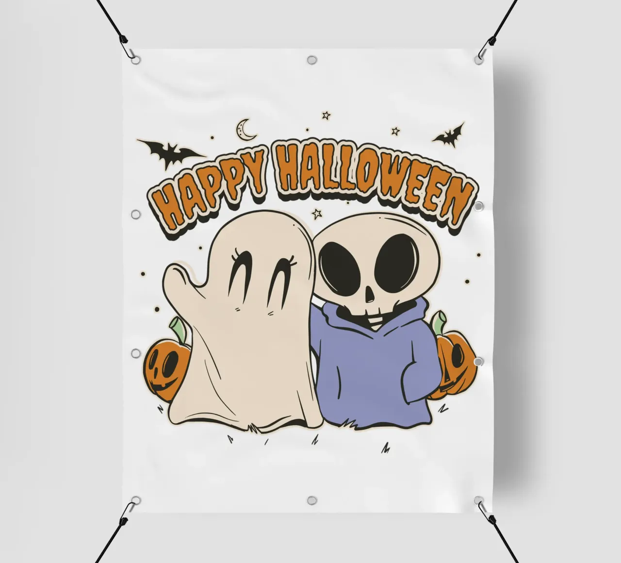 Fantasma e scheletro di Halloween telo in pvc da TeeLab