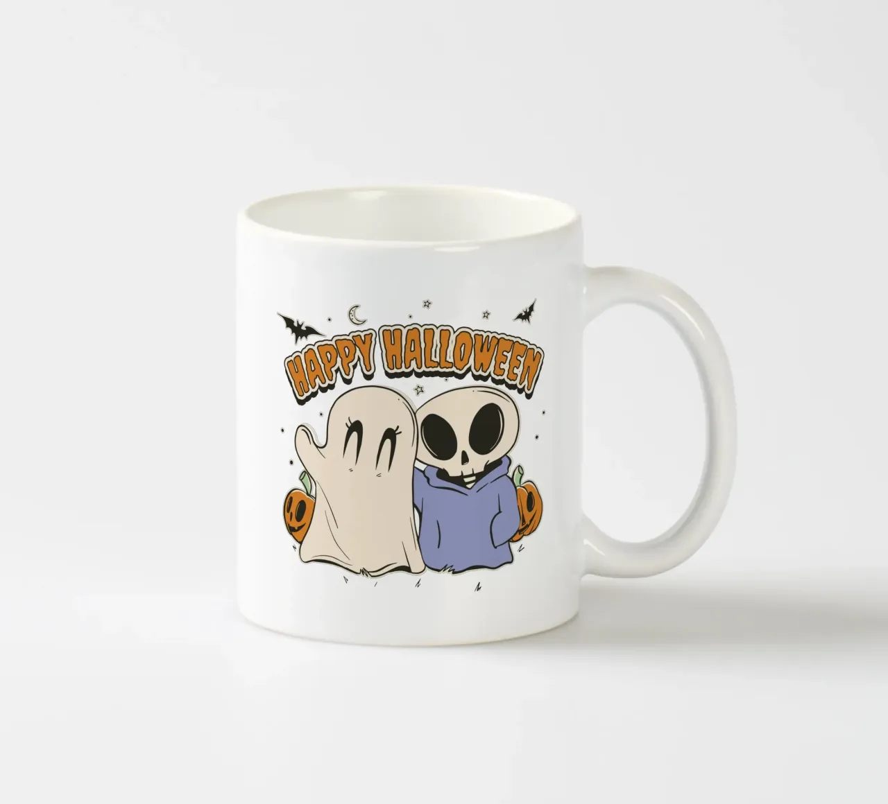 Fantasma e scheletro di Halloween tazza in ceramica da TeeLab