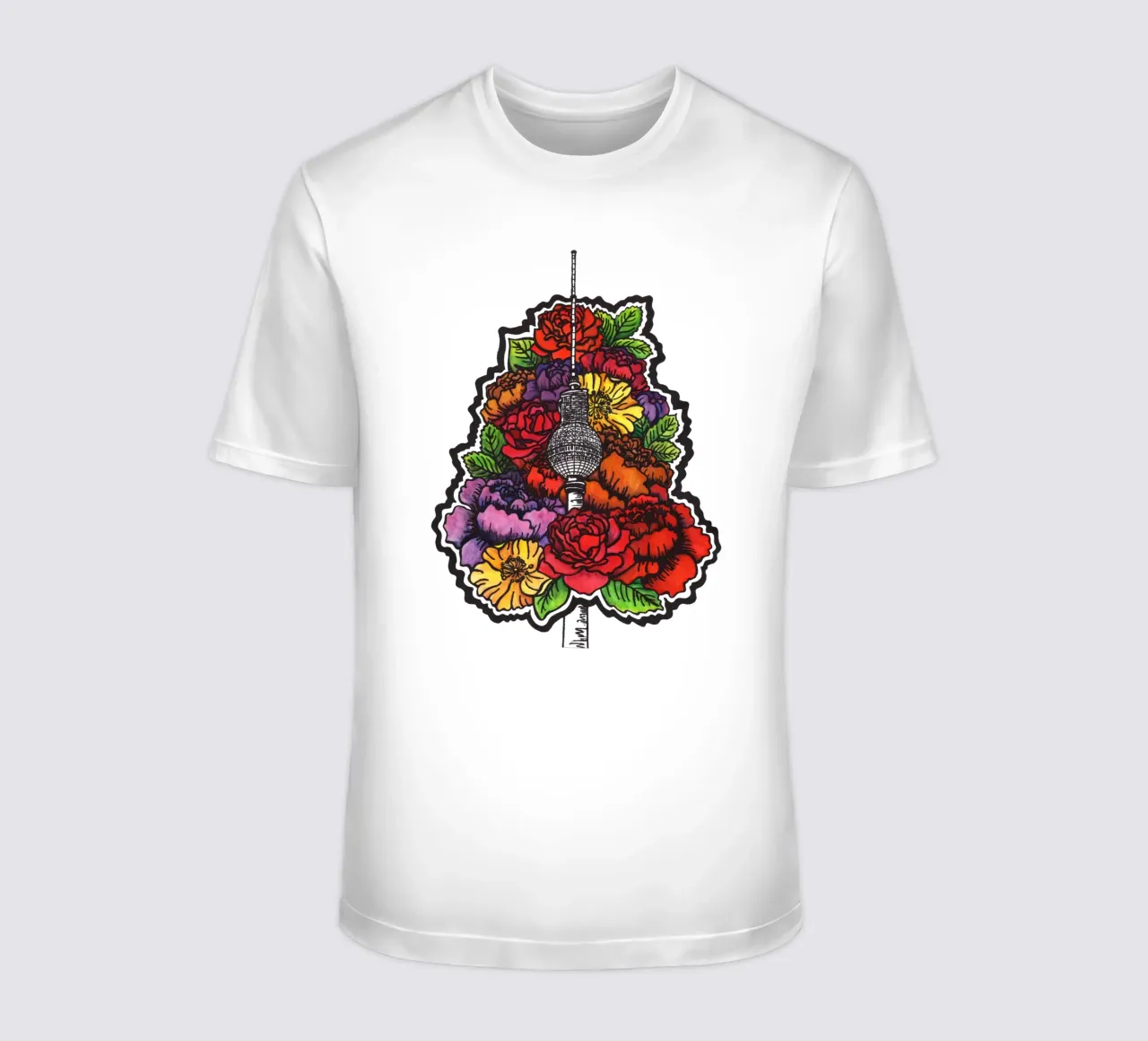Blumen-Fernsehturm T-Shirt von KP Design