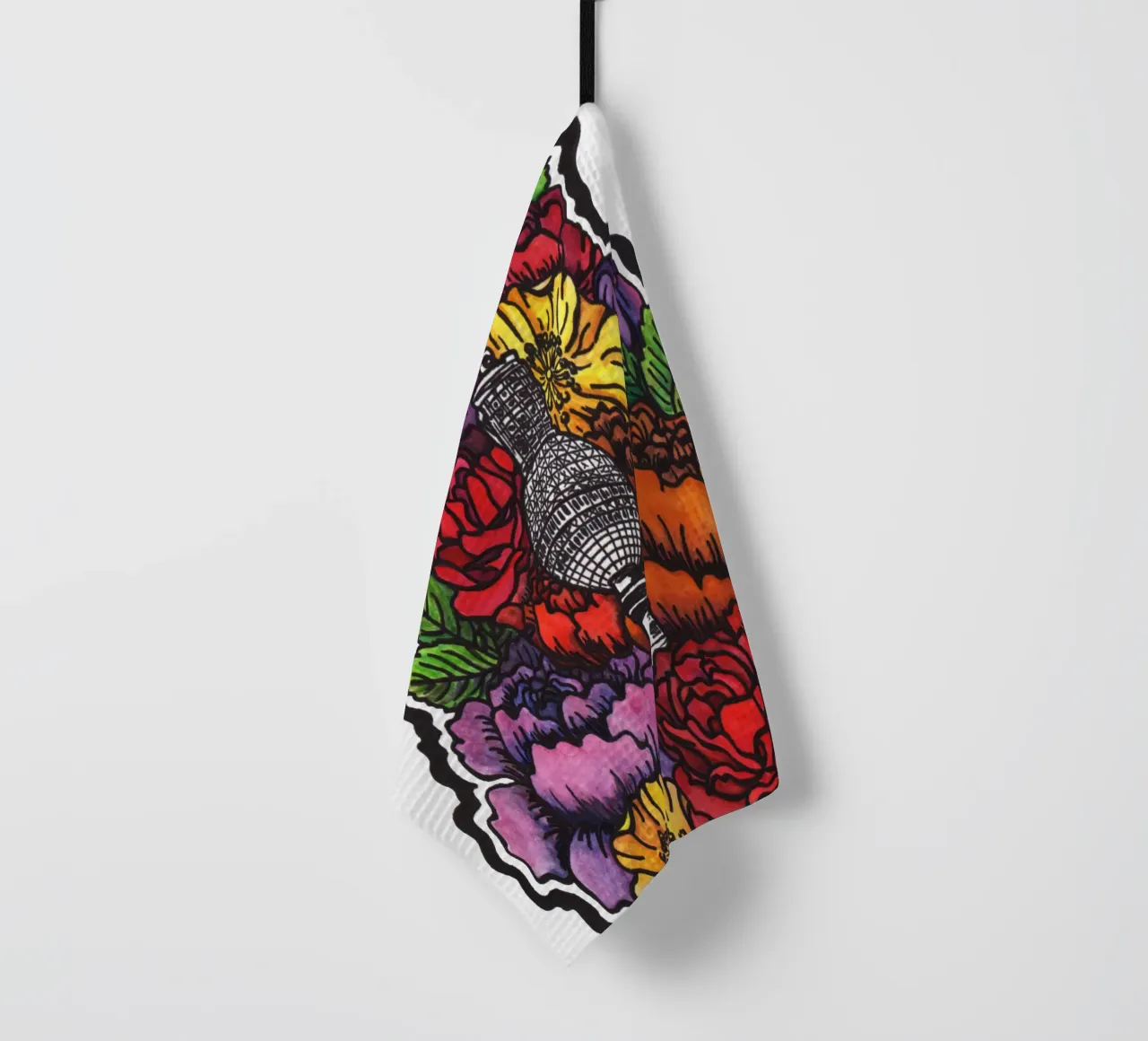 Blumen-Fernsehturm Geschirrtuch von KP Design