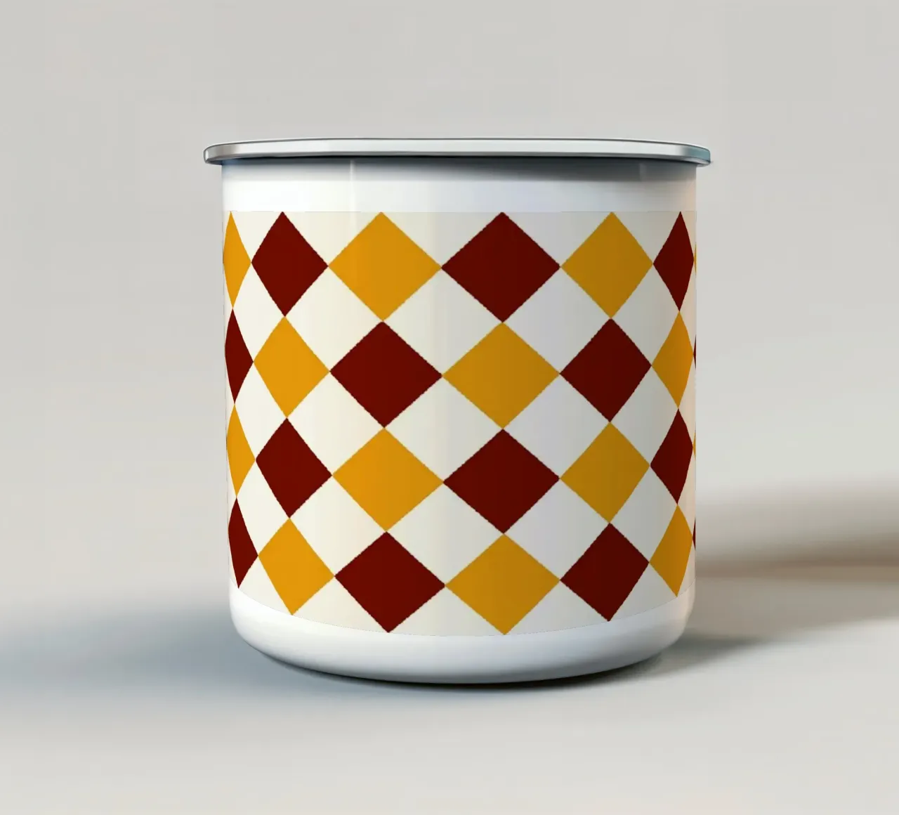 Retro Dark Purple Yellowish Diamonds tazza in smalto da TijanaArtStudio88