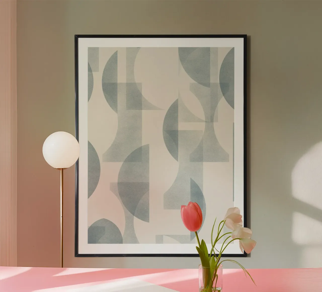 Geometrica Blue poster da DesigndN