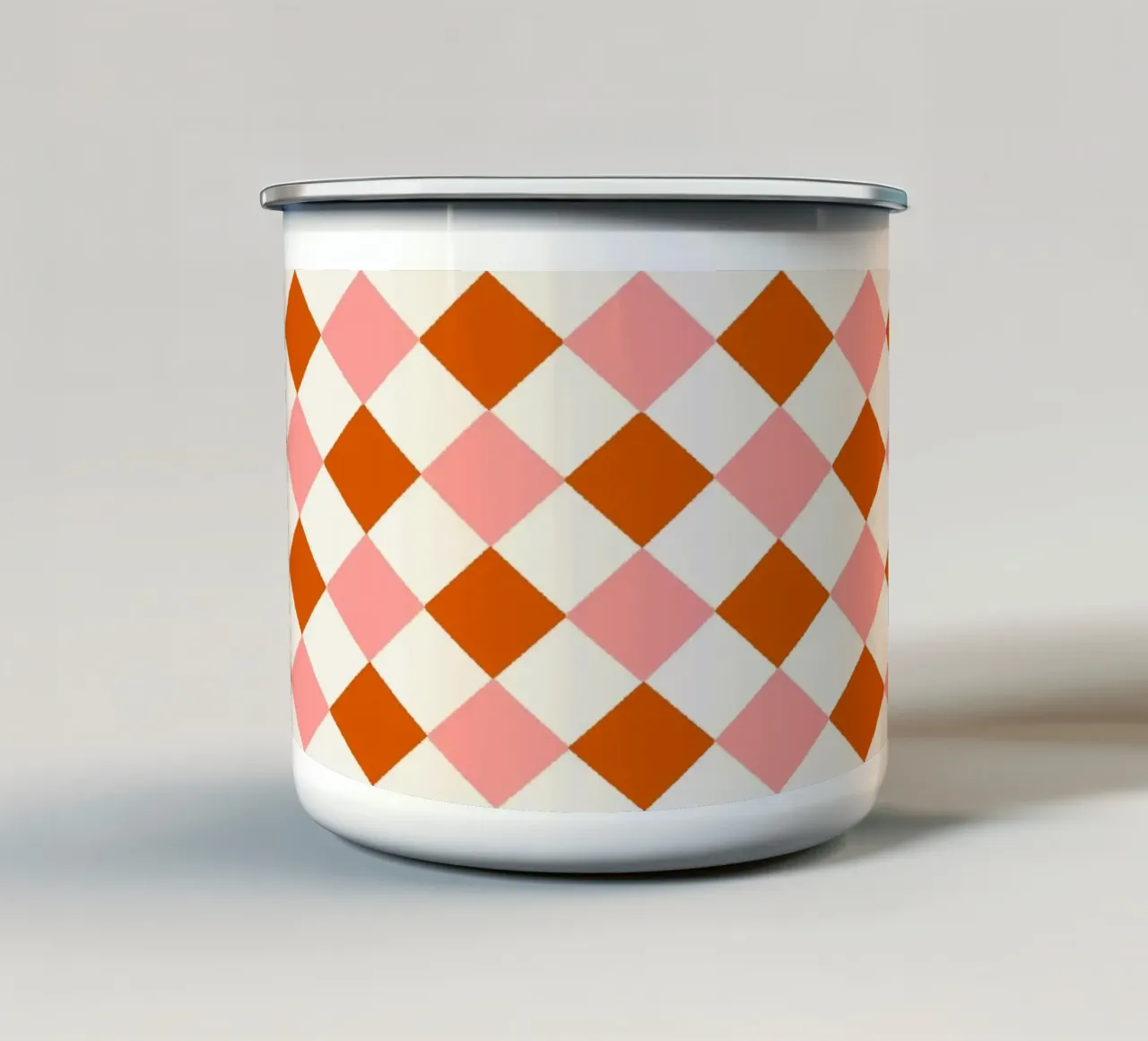 Retro Orange Pink Diamonds tazza in smalto da TijanaArtStudio88