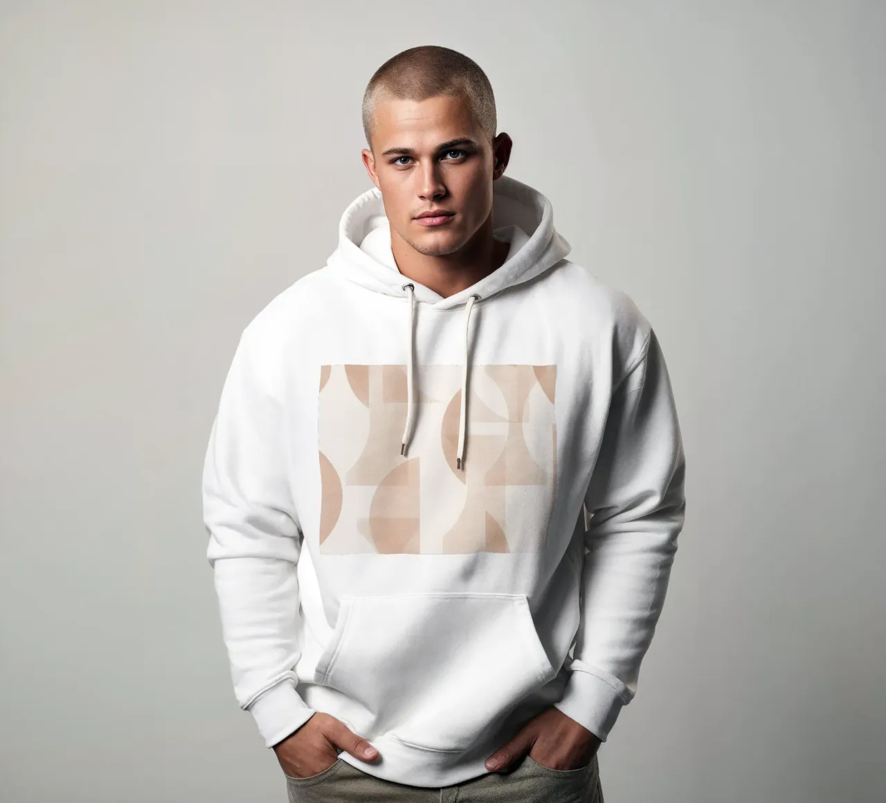 Geometrica Caramel felpa con cappuccio da designdn