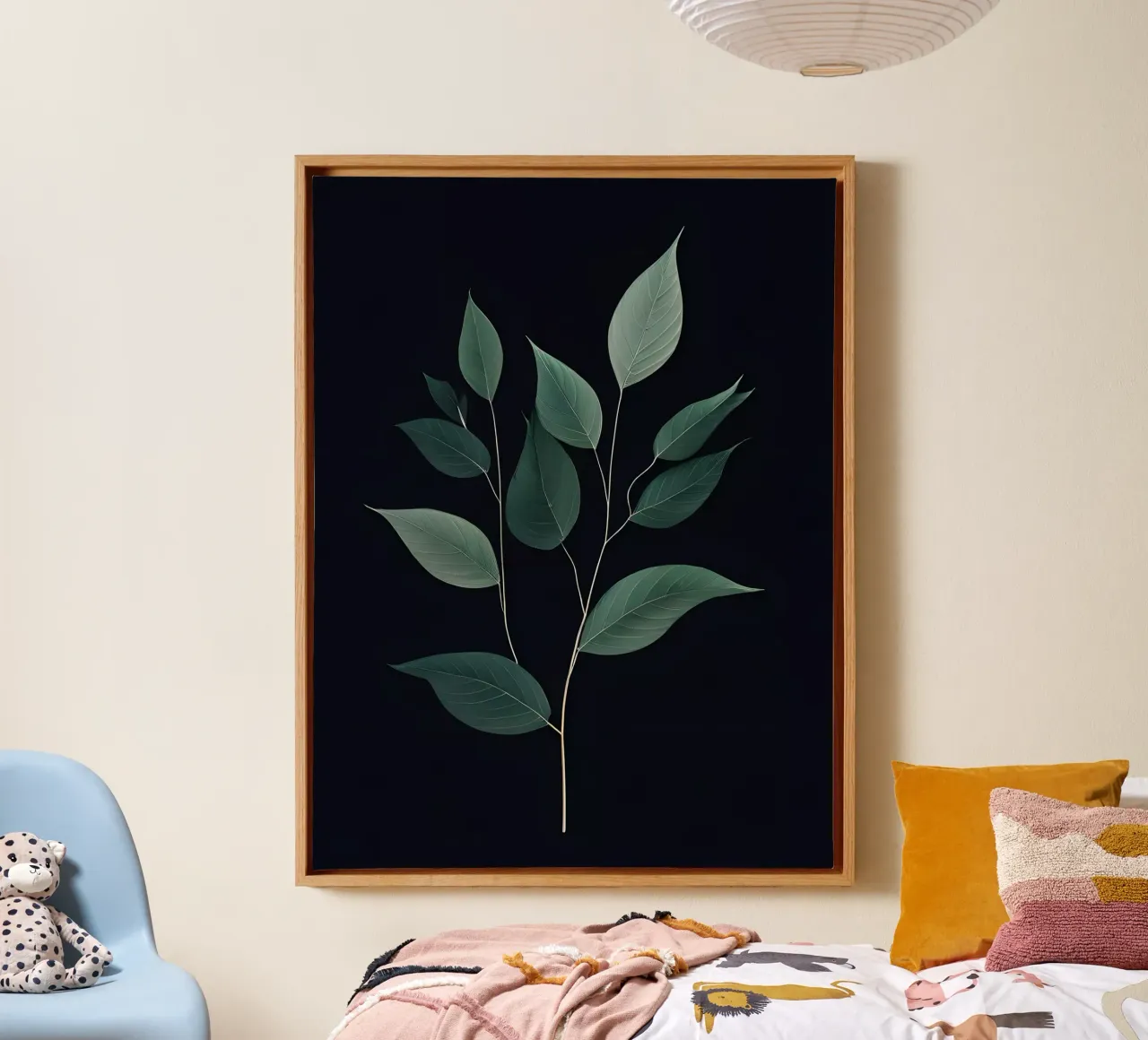 Serenità in verde tela con Cornice a cassetta da Artistic-shop