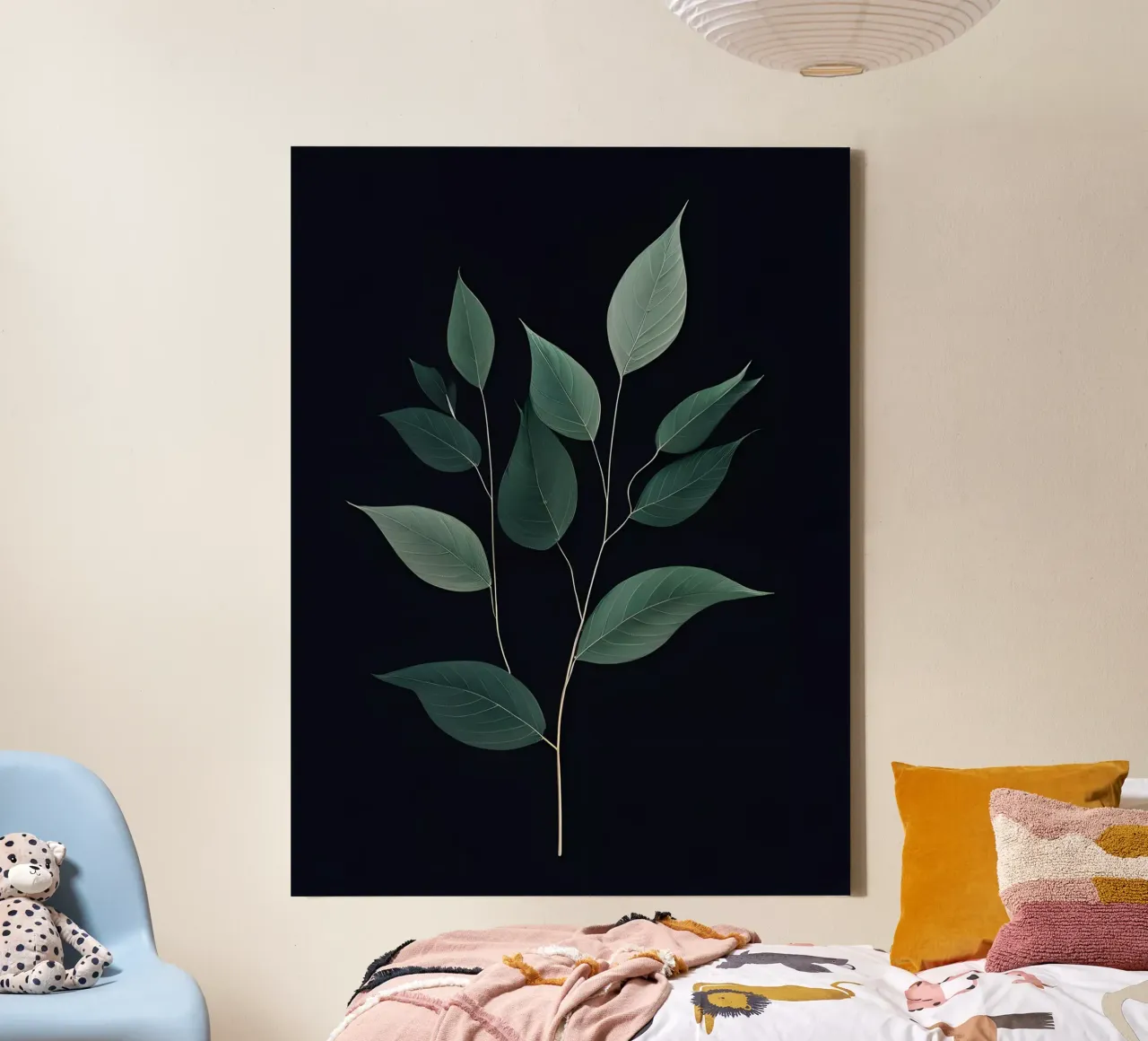 Serenità in verde tela con Cornice a cassetta da Artistic-shop