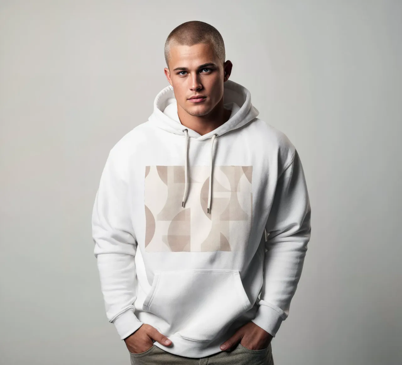 Geometrica Mocha felpa con cappuccio da designdn