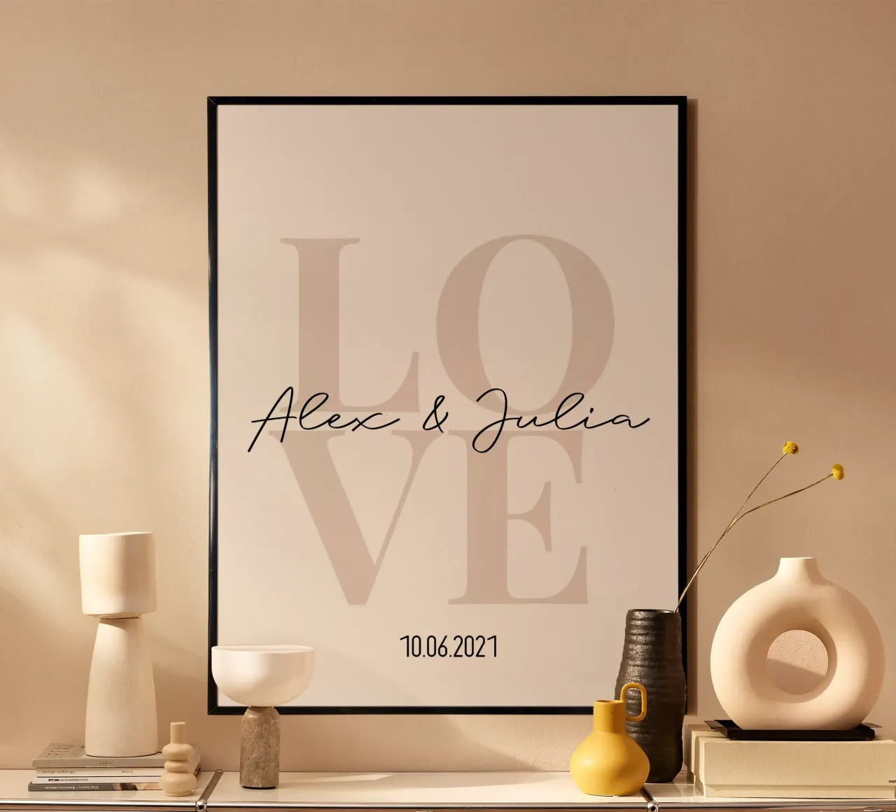 Personalisiertes Pärchen-Motiv poster con telaio in plastica da NORDLICHT DESIGNS