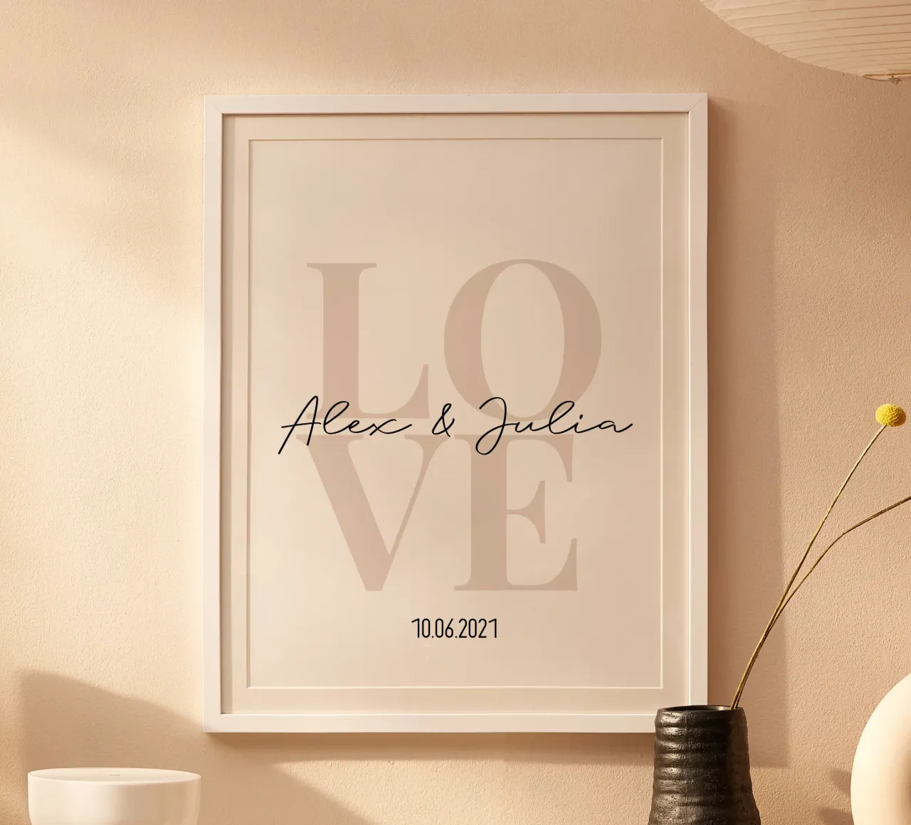 Personalisiertes Pärchen-Motiv poster con telaio in plastica da NORDLICHT DESIGNS