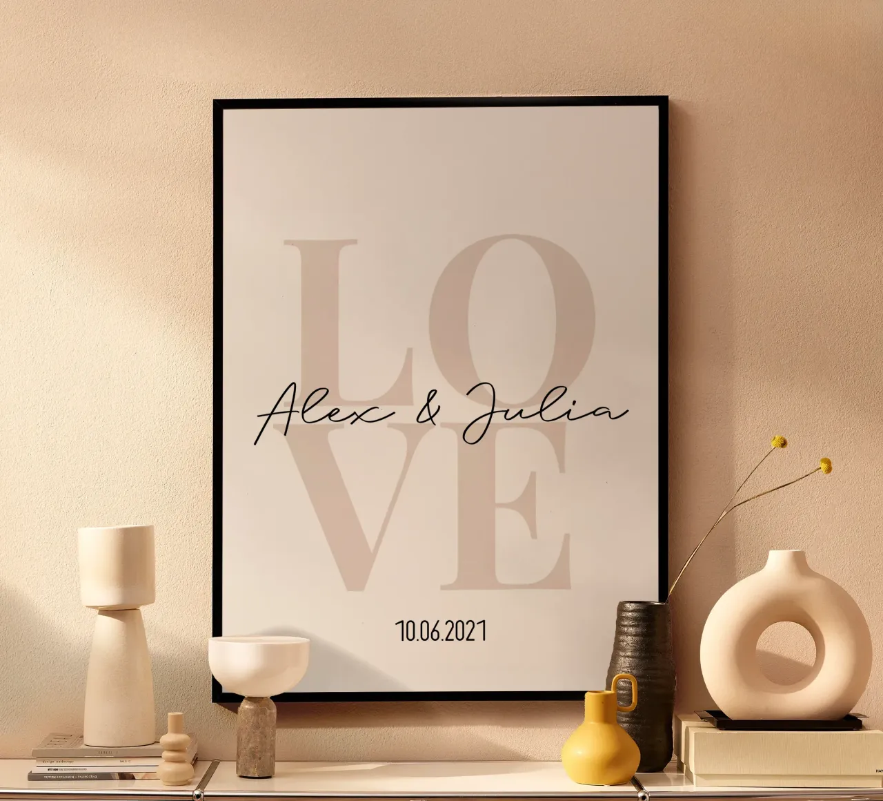 Personalisiertes Pärchen-Motiv poster con telaio in plastica da NORDLICHT DESIGNS