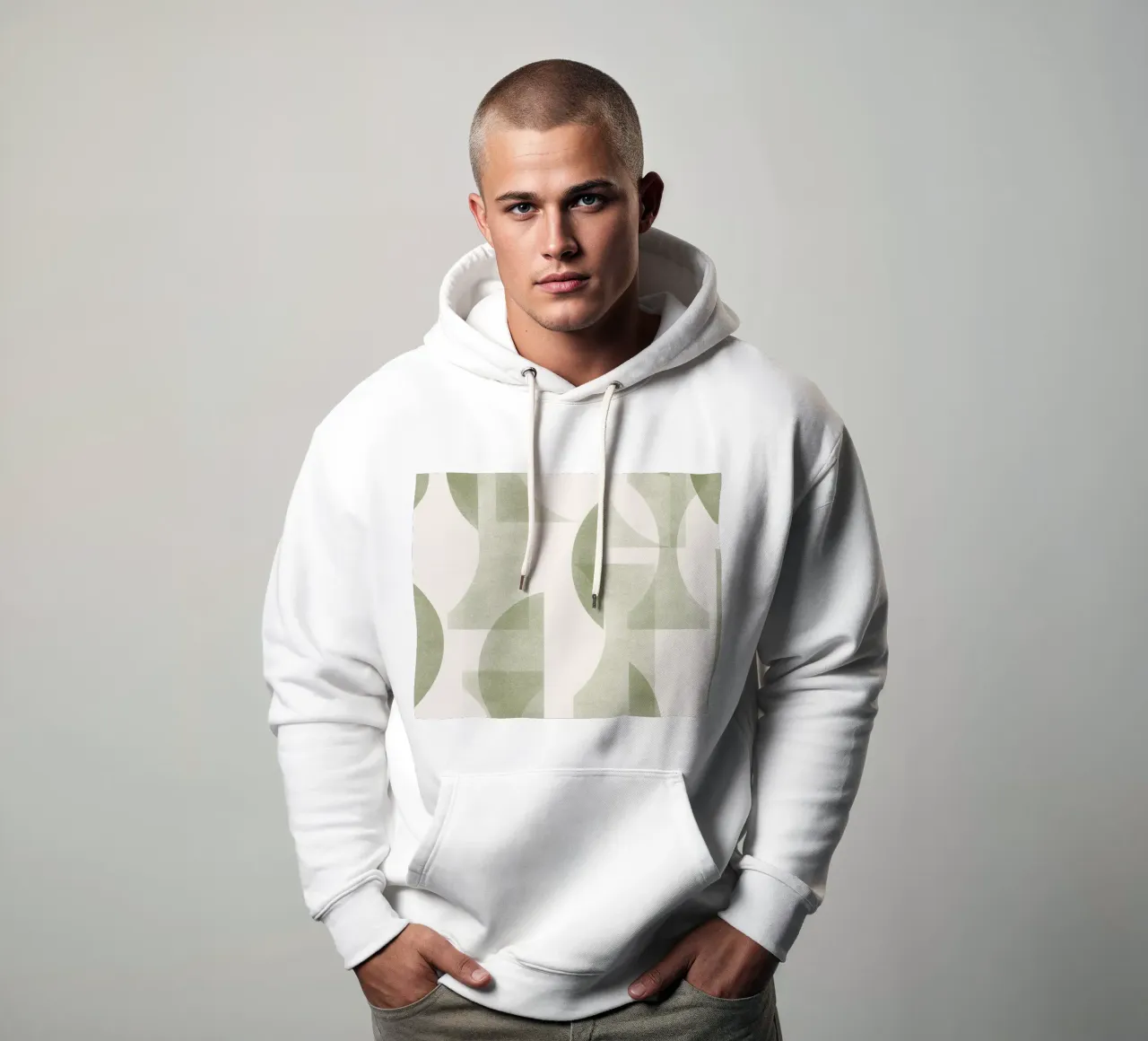 Geometrica Olive felpa con cappuccio da designdn