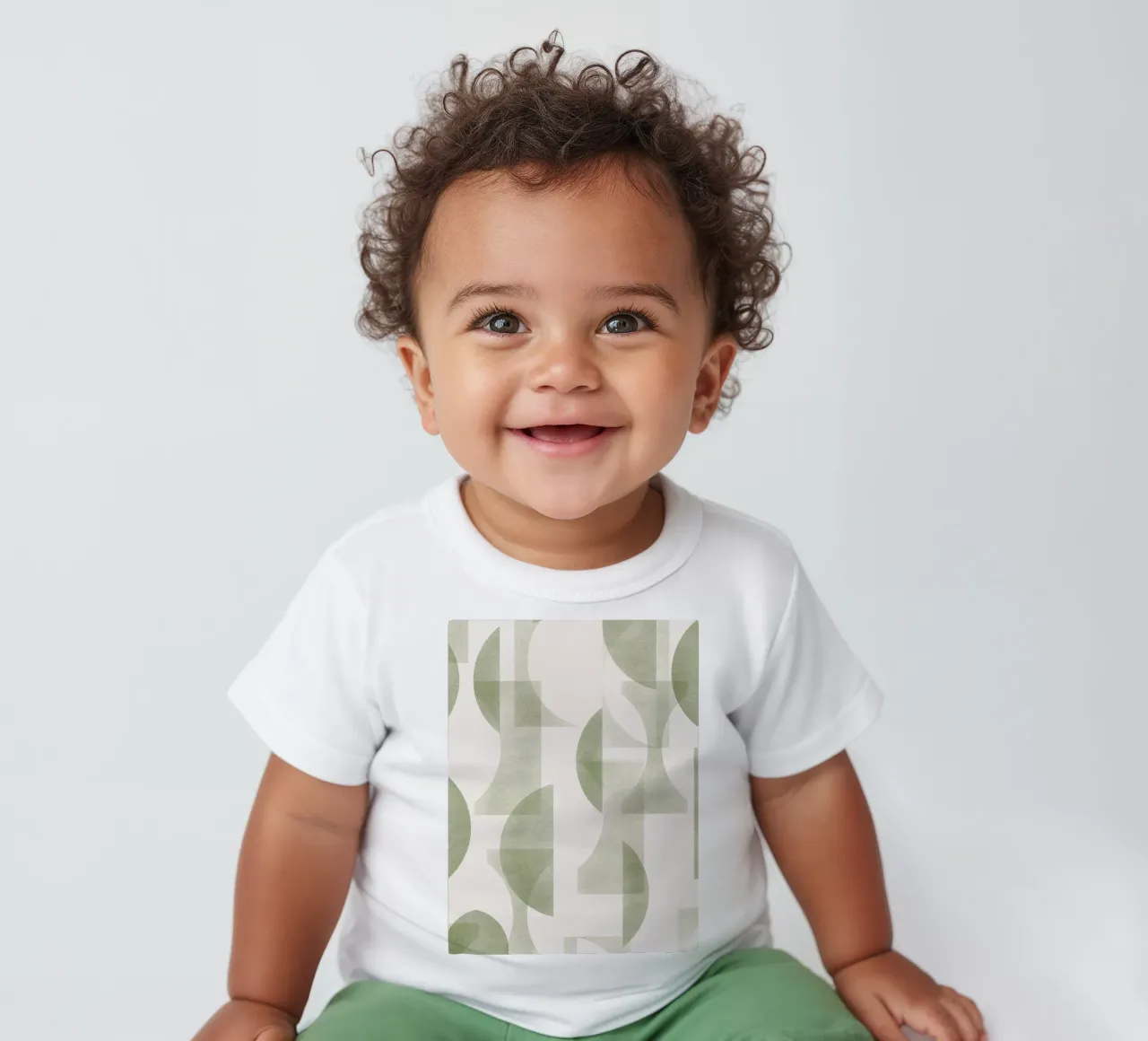 Geometrica Olive maglietta neonato da designdn