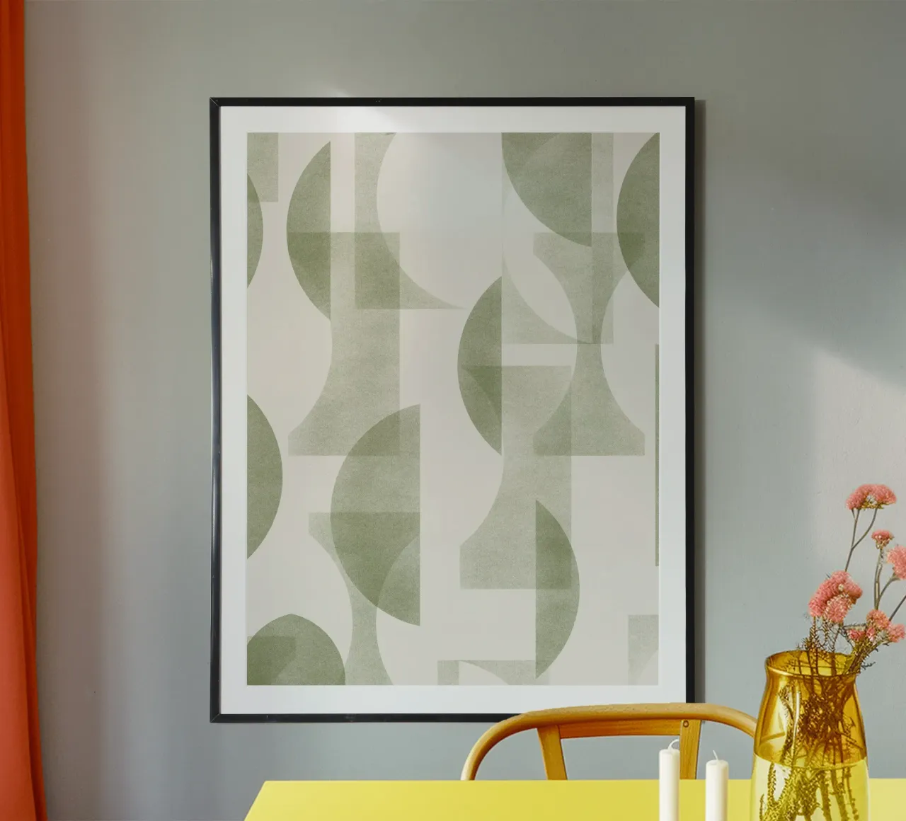 Geometrica Olive poster da DesigndN