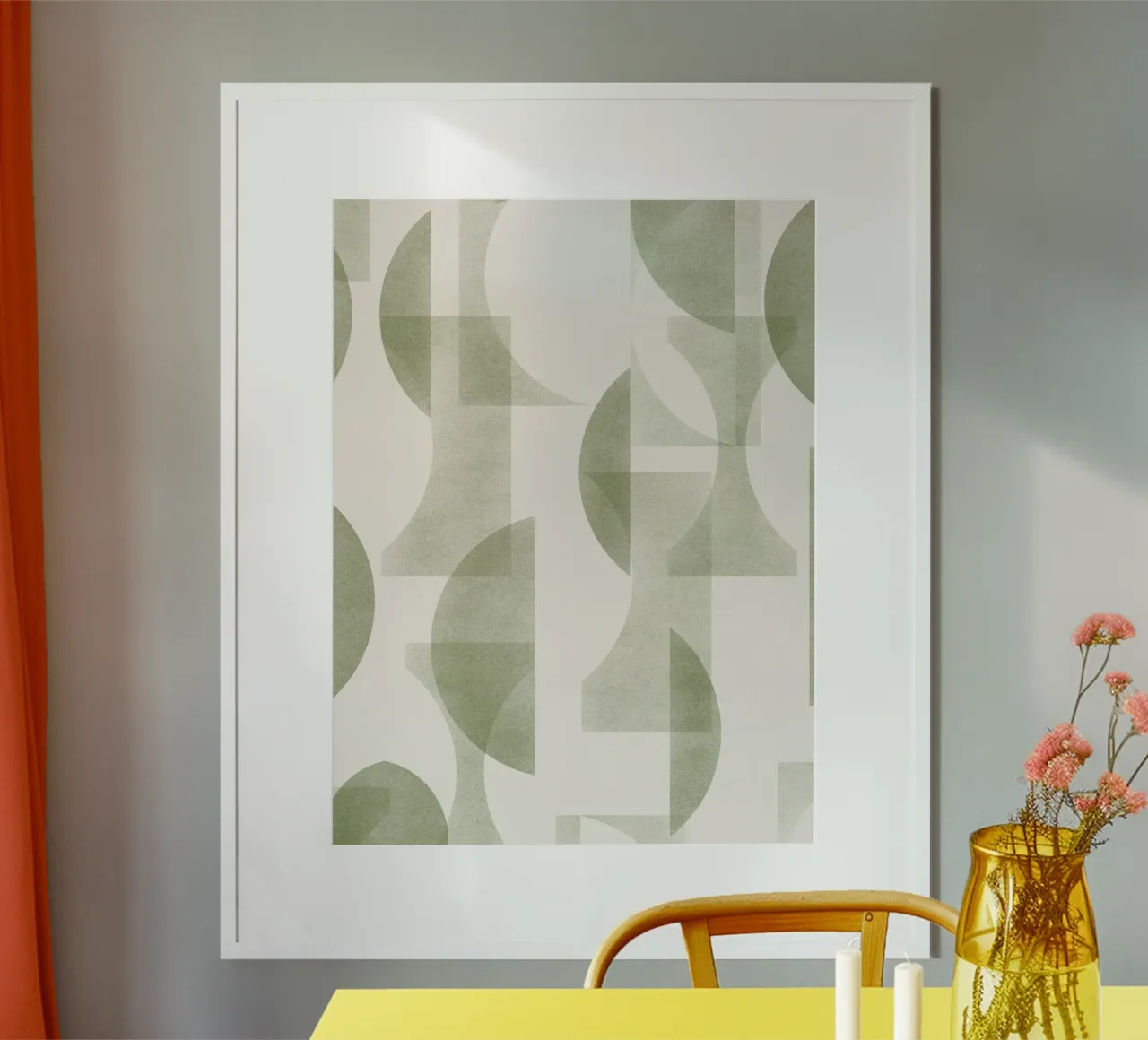 Geometrica Olive poster da DesigndN