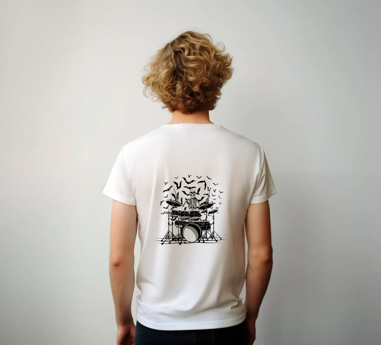 Batteria con scheletro bianco t-shirt da TeeLab