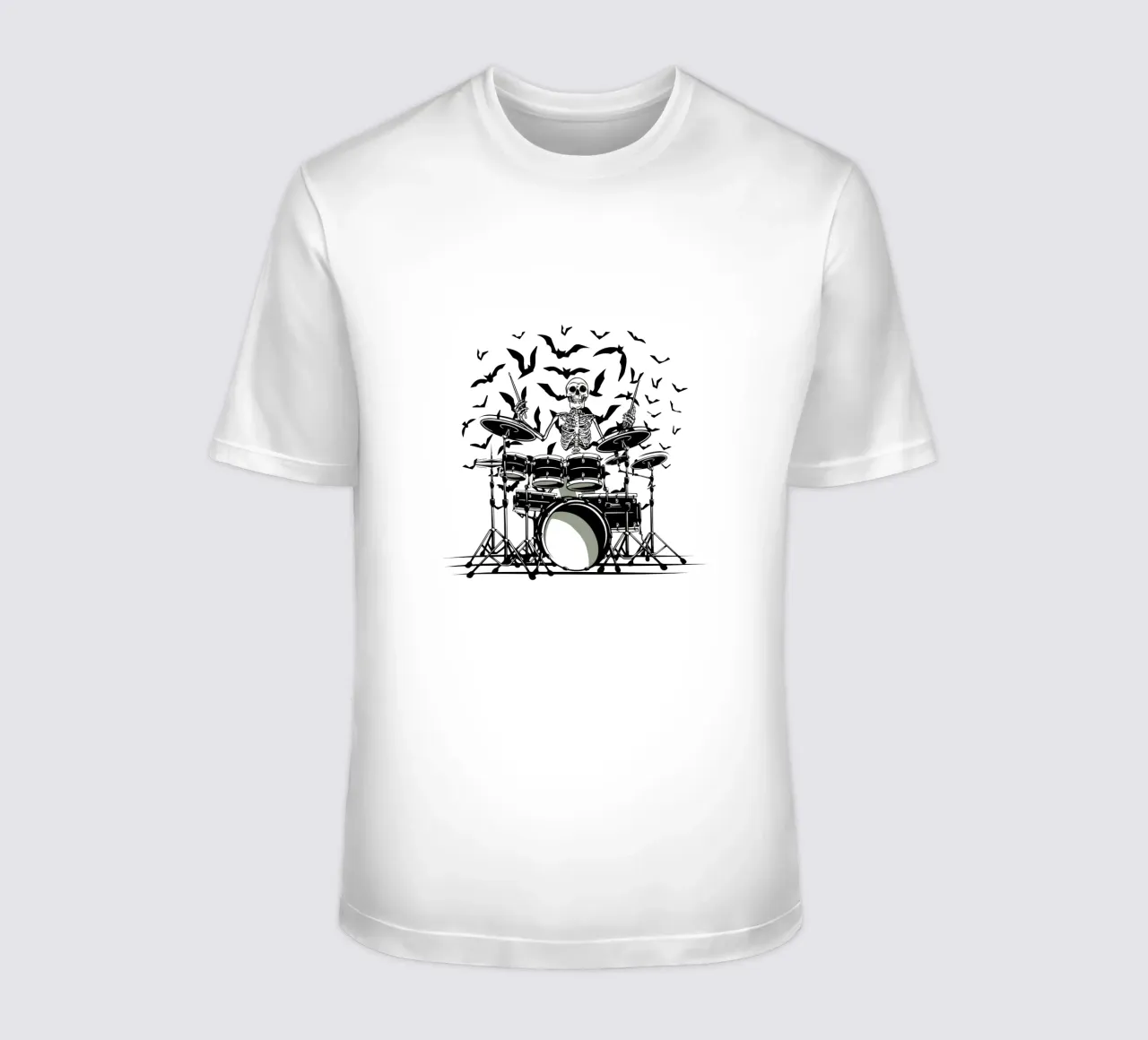 Batteria con scheletro bianco t-shirt da TeeLab