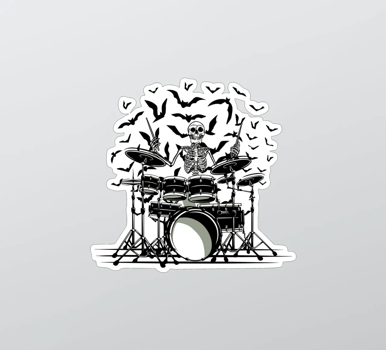Batteria con scheletro bianco adesivo da TeeLab