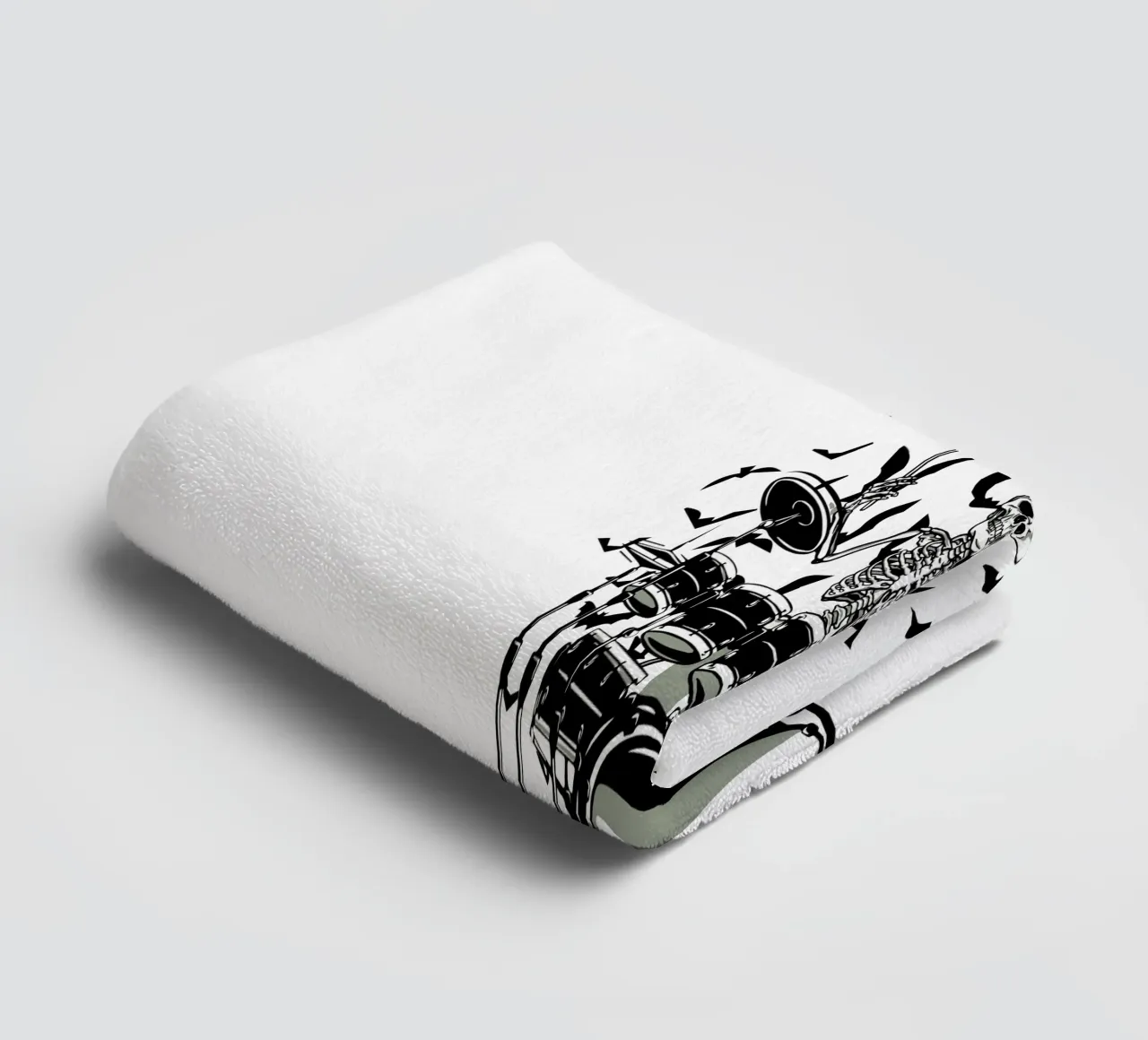 Batteria con scheletro bianco asciugamano da bagno da TeeLab