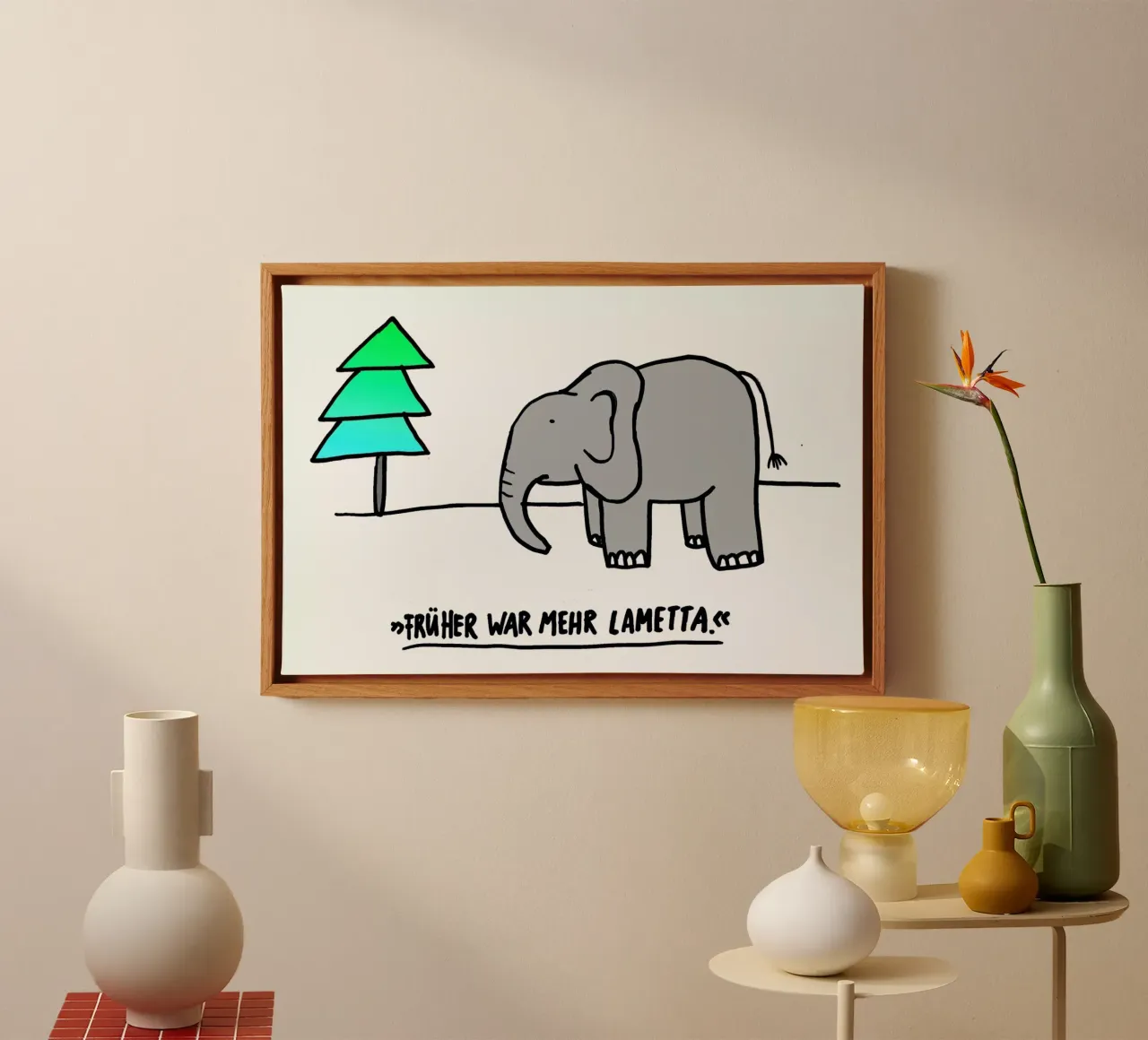 Lametta canvas with Floater frame by Herzette