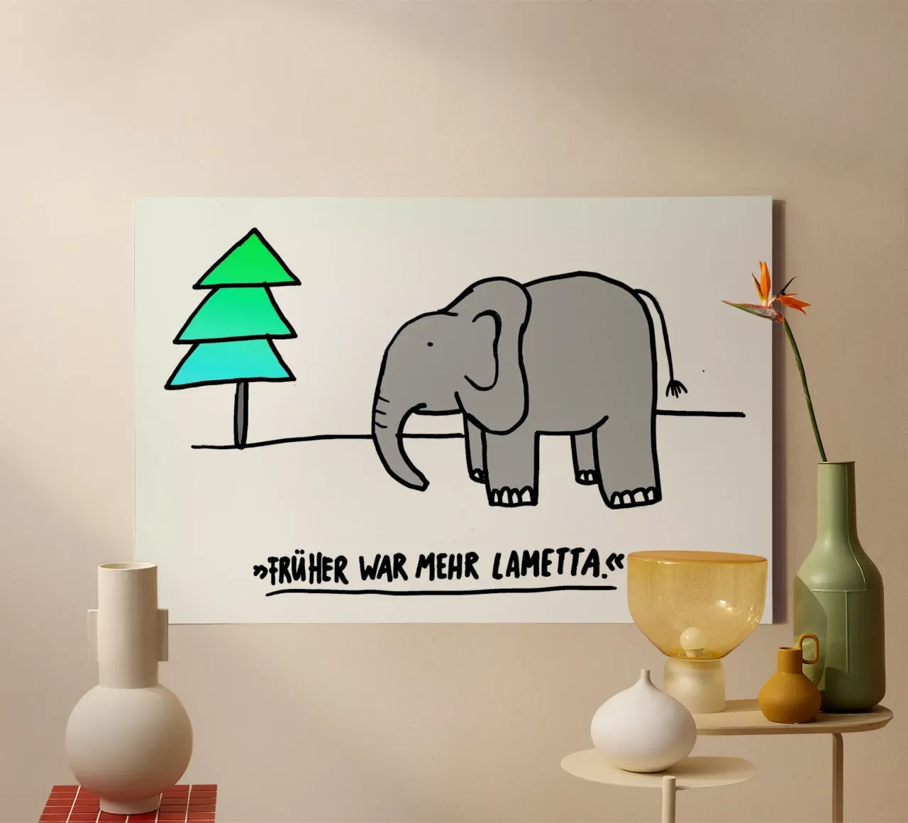 Lametta canvas with Floater frame by Herzette
