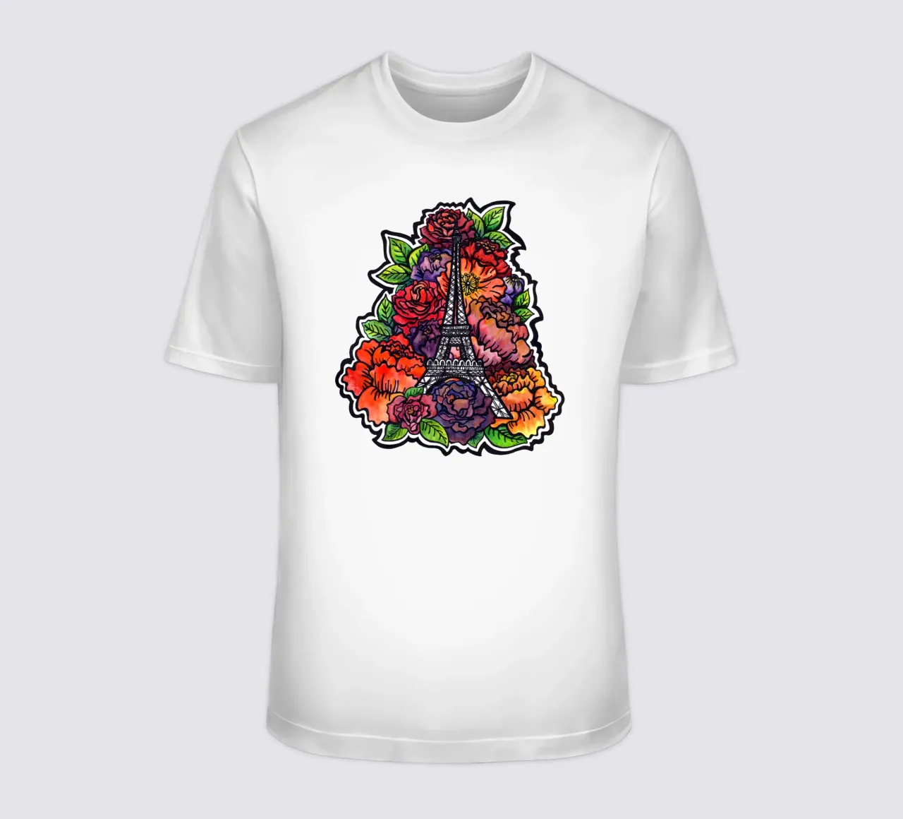 Fiore Torre Eiffel t-shirt da KP Design