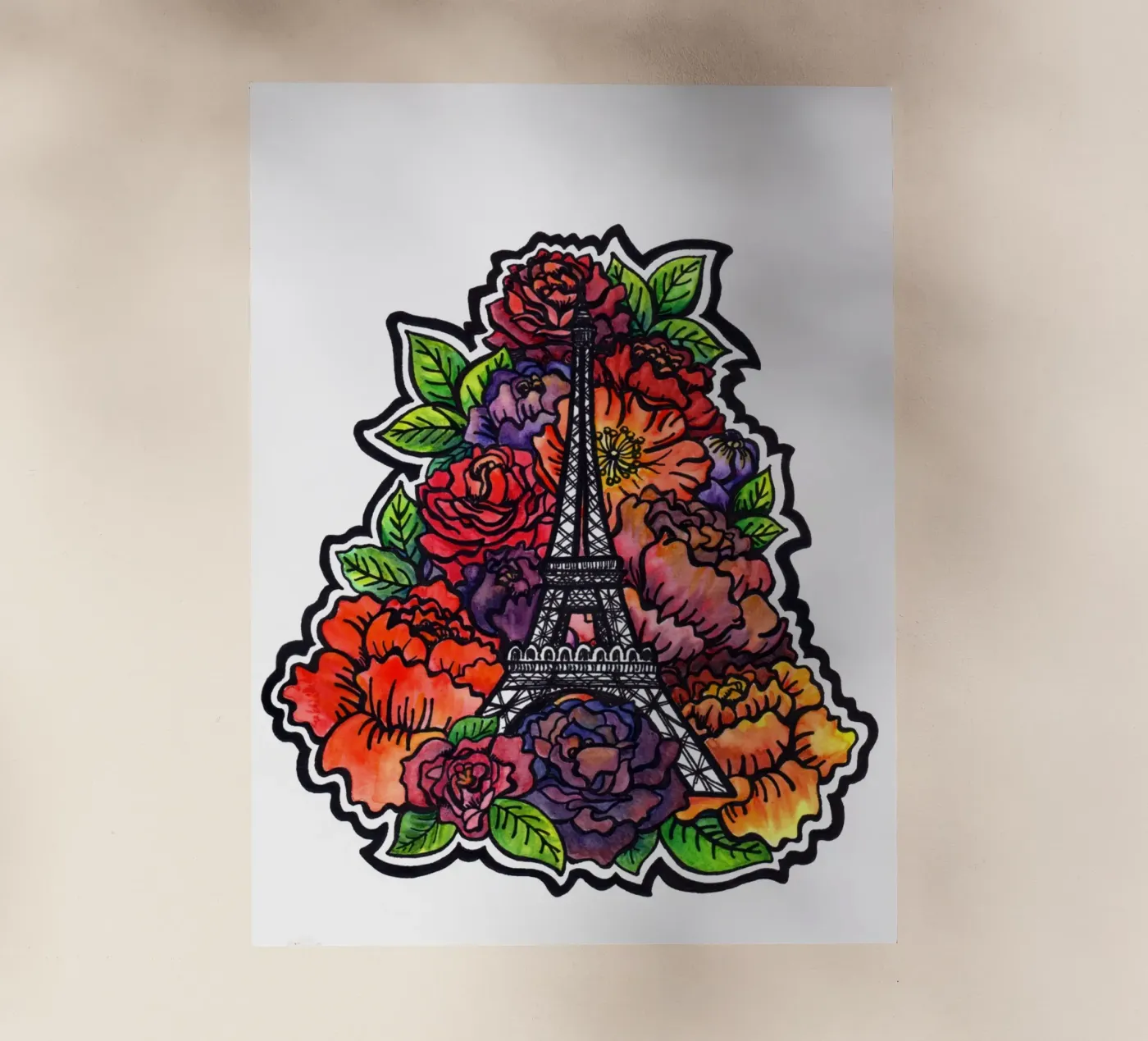 Flower Eiffel Tower pellicola backlit da KP Design