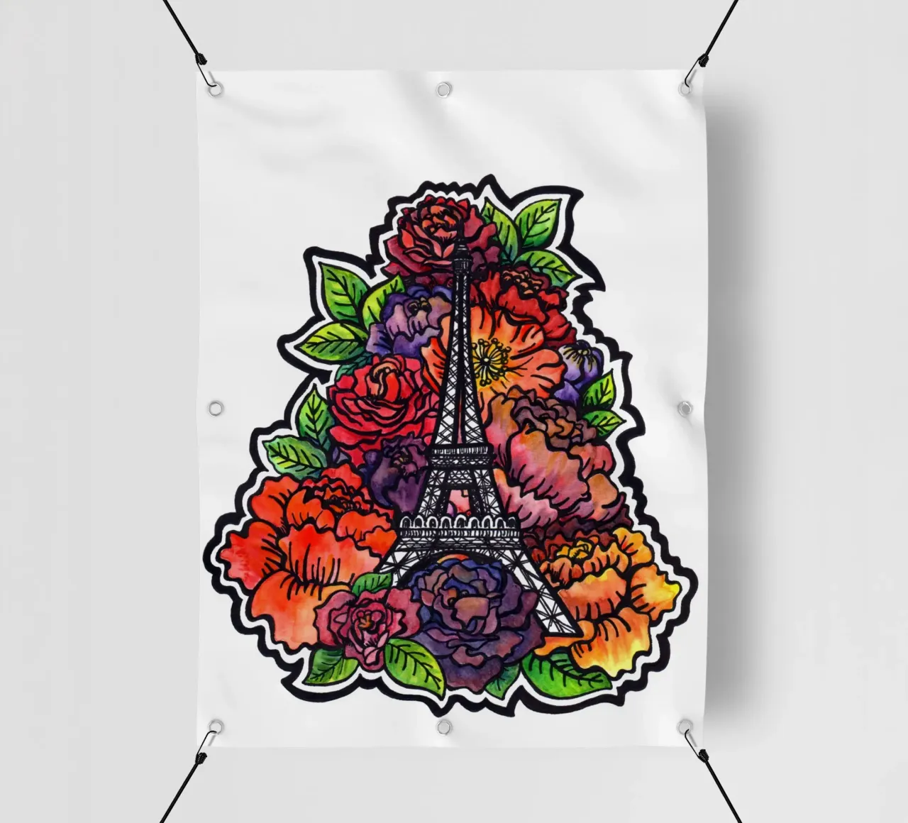 Fiore Torre Eiffel telo in pvc da KP Design