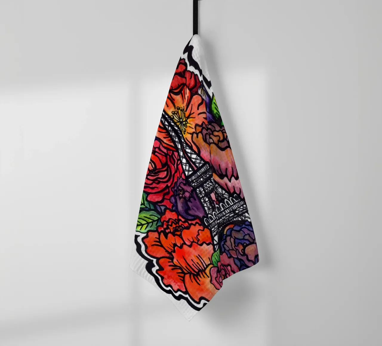 Fiore Torre Eiffel canovaccio da cucina da KP Design