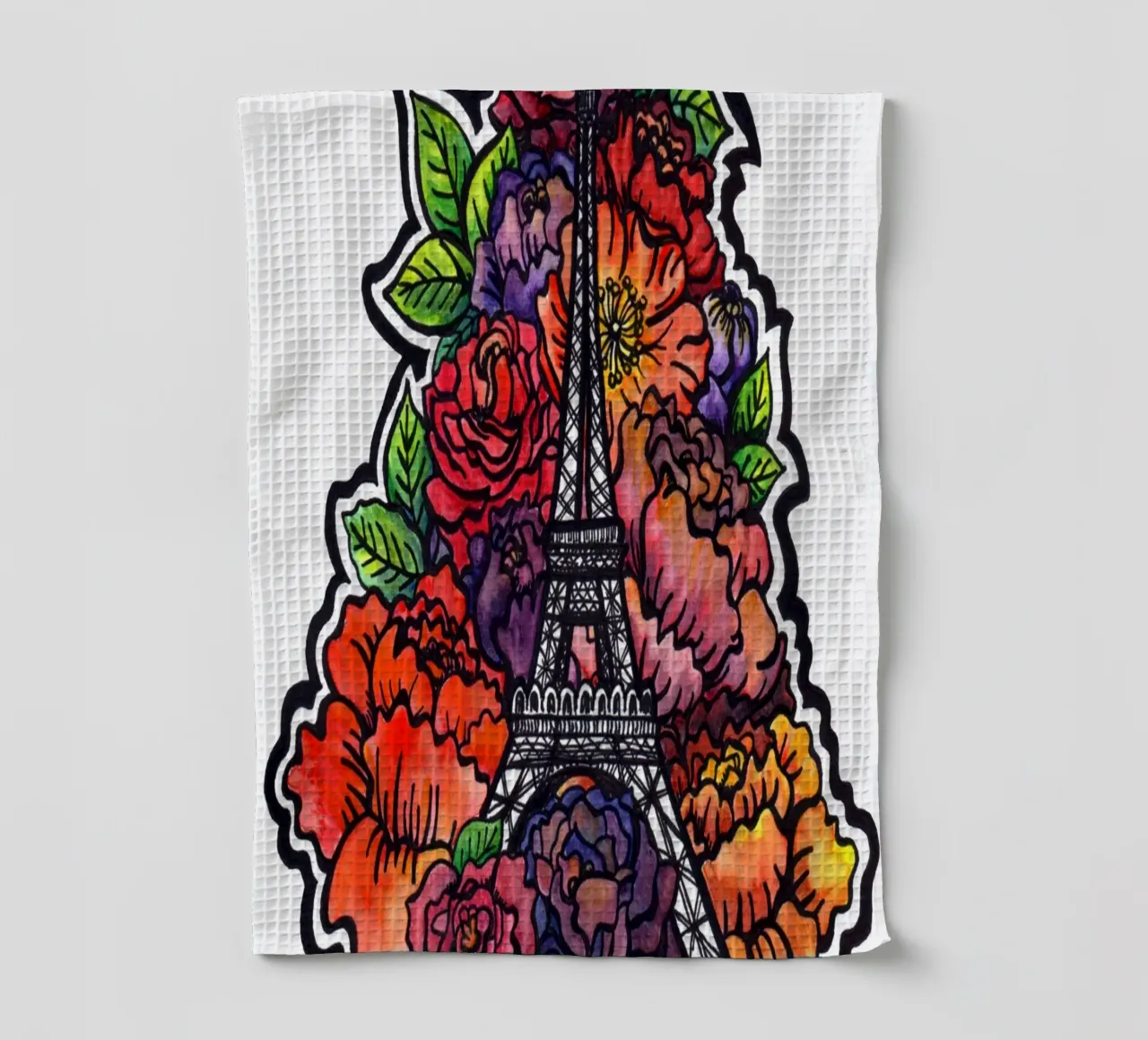 Fiore Torre Eiffel canovaccio da cucina da KP Design