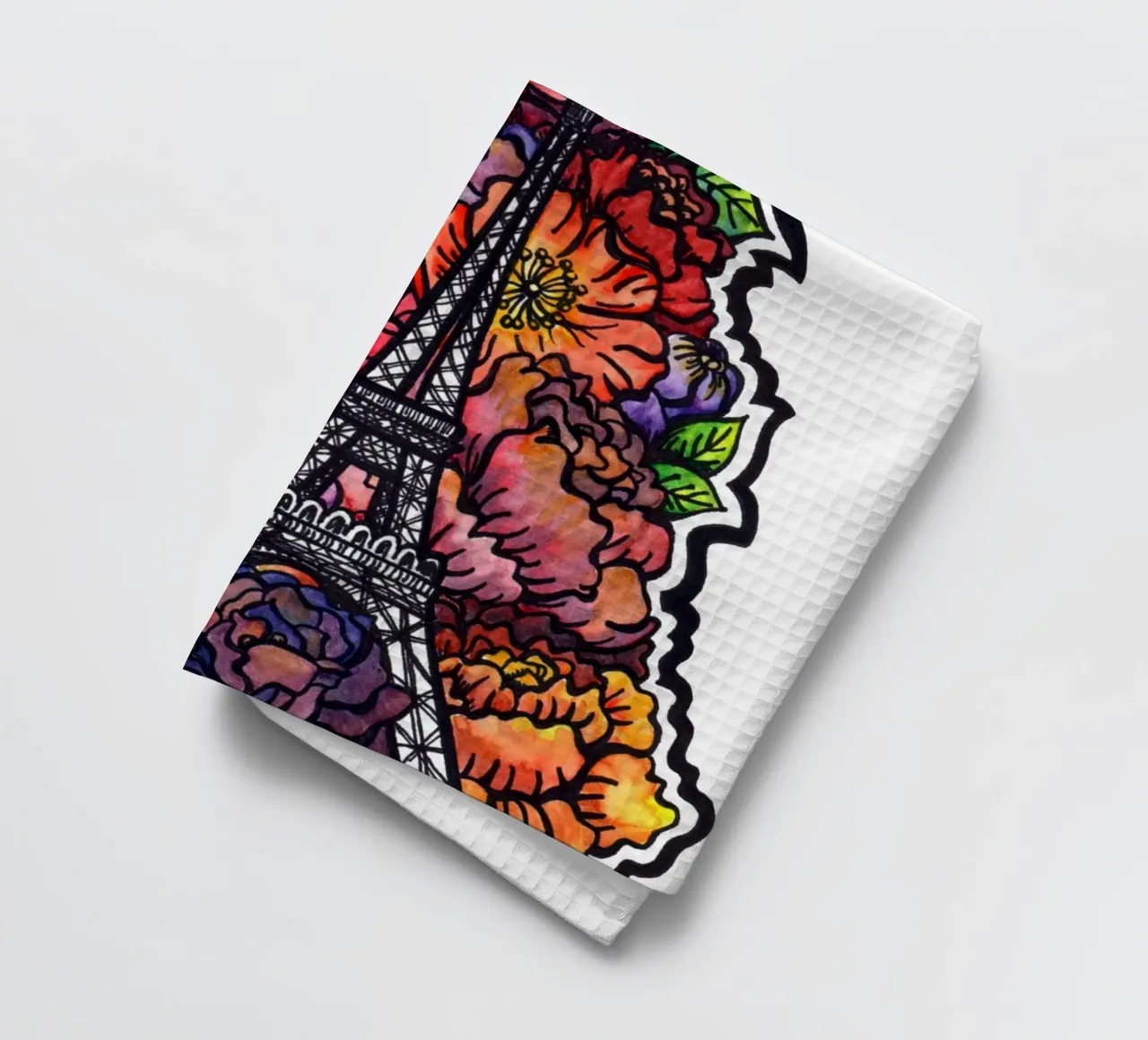 Fiore Torre Eiffel canovaccio da cucina da KP Design