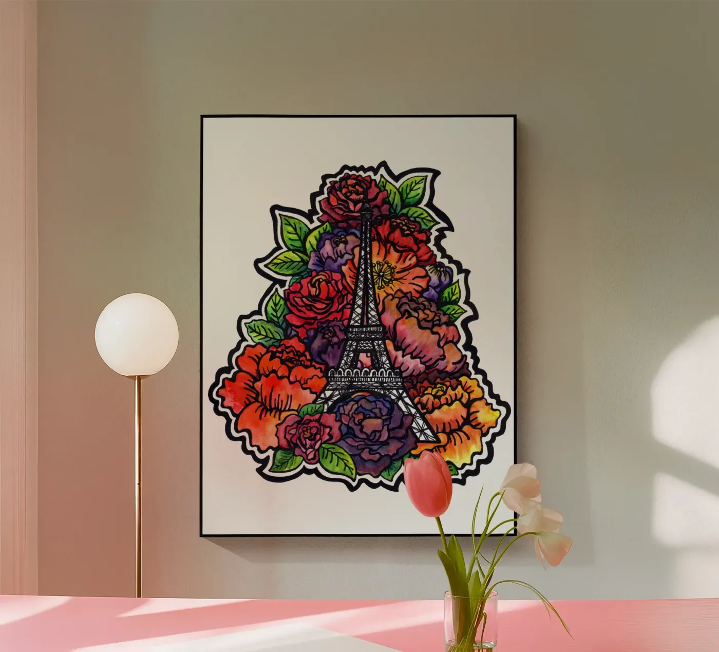 Flower Eiffel Tower Acryl-Glas von KP Design