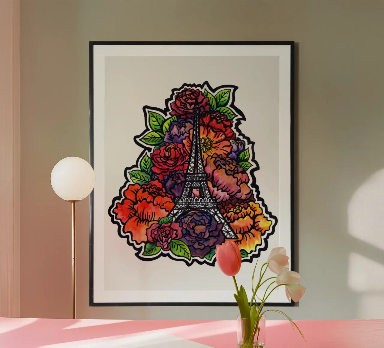 Fiore Torre Eiffel poster da KP Design