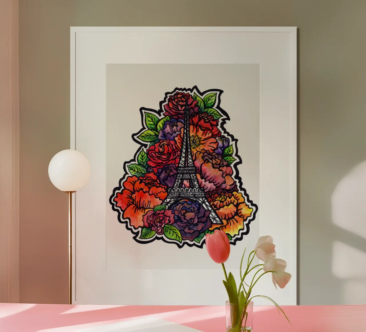 Fiore Torre Eiffel poster da KP Design