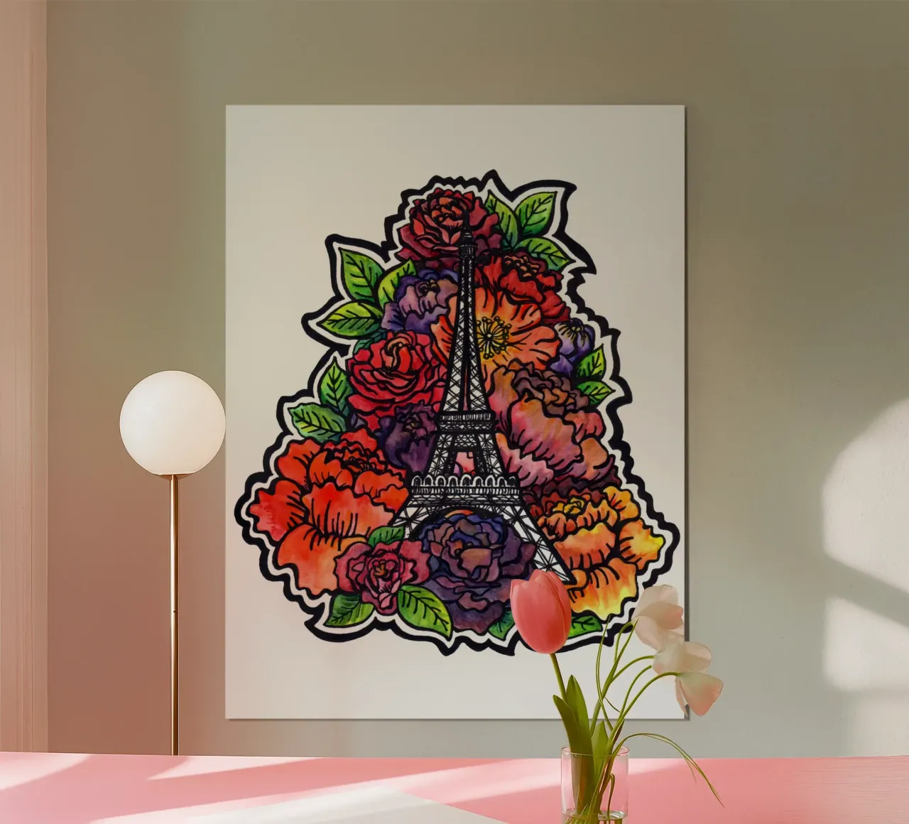 Fiore Torre Eiffel poster da KP Design