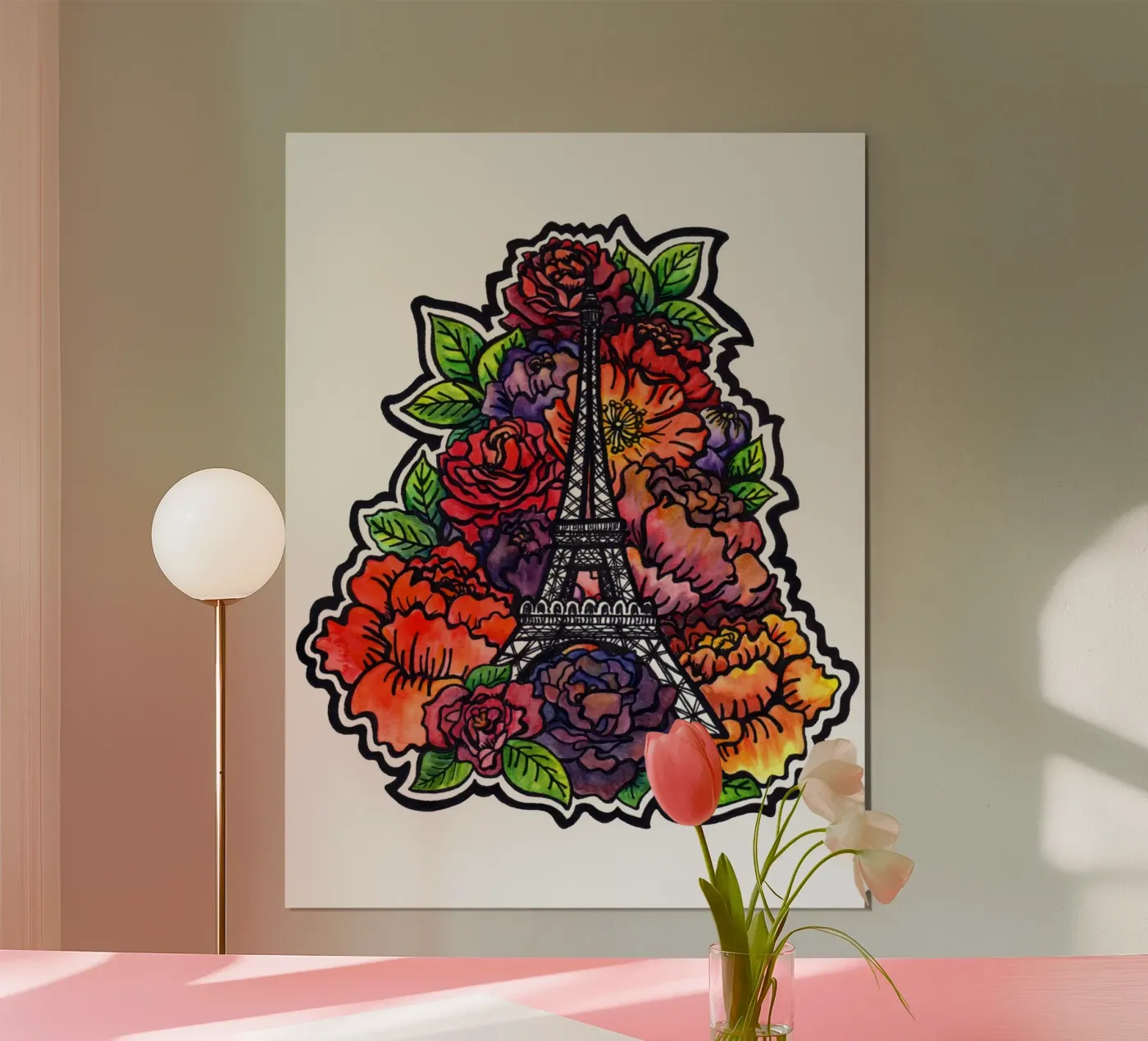 Fiore Torre Eiffel poster da KP Design