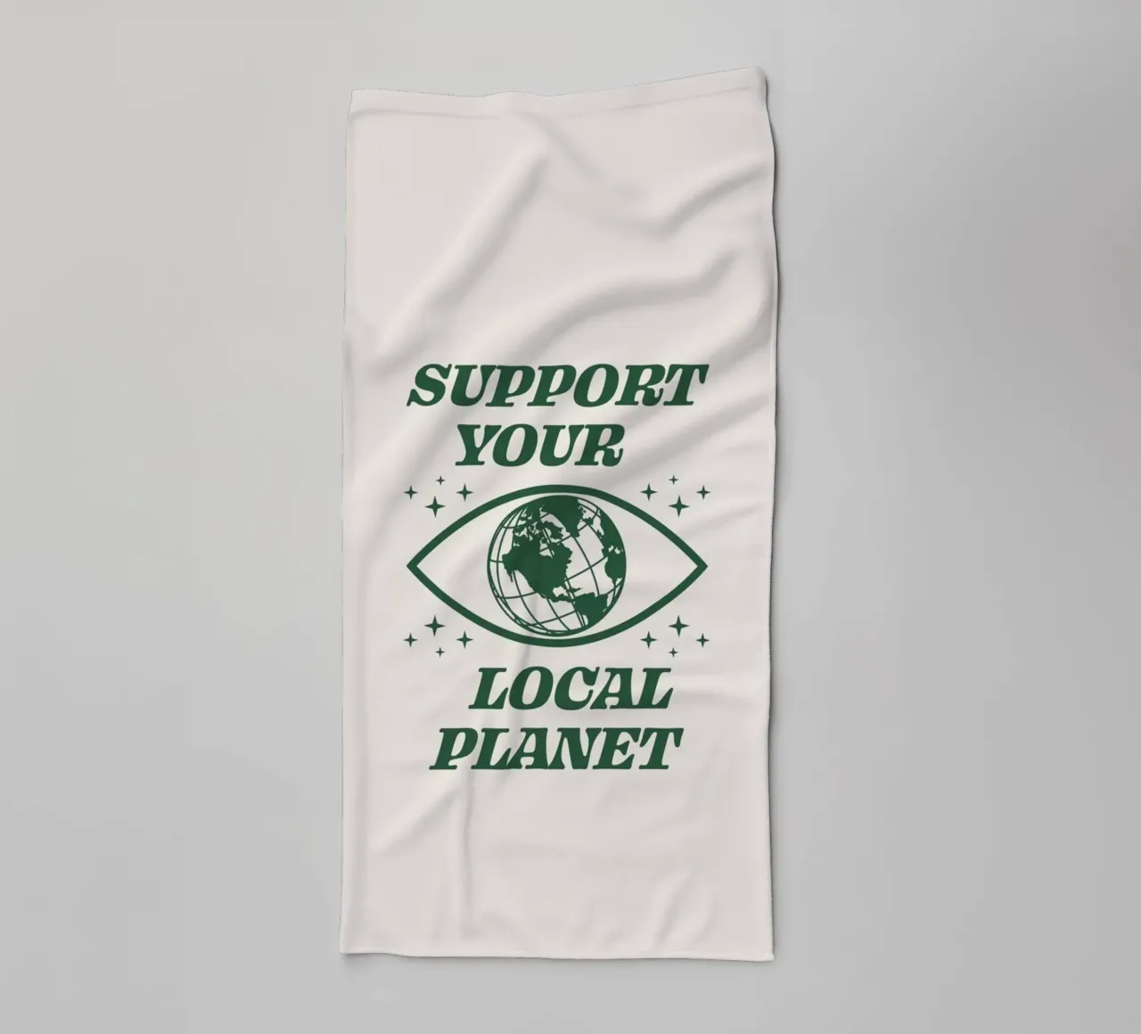 Support your Local Planet towel by Eco Rebel Creative